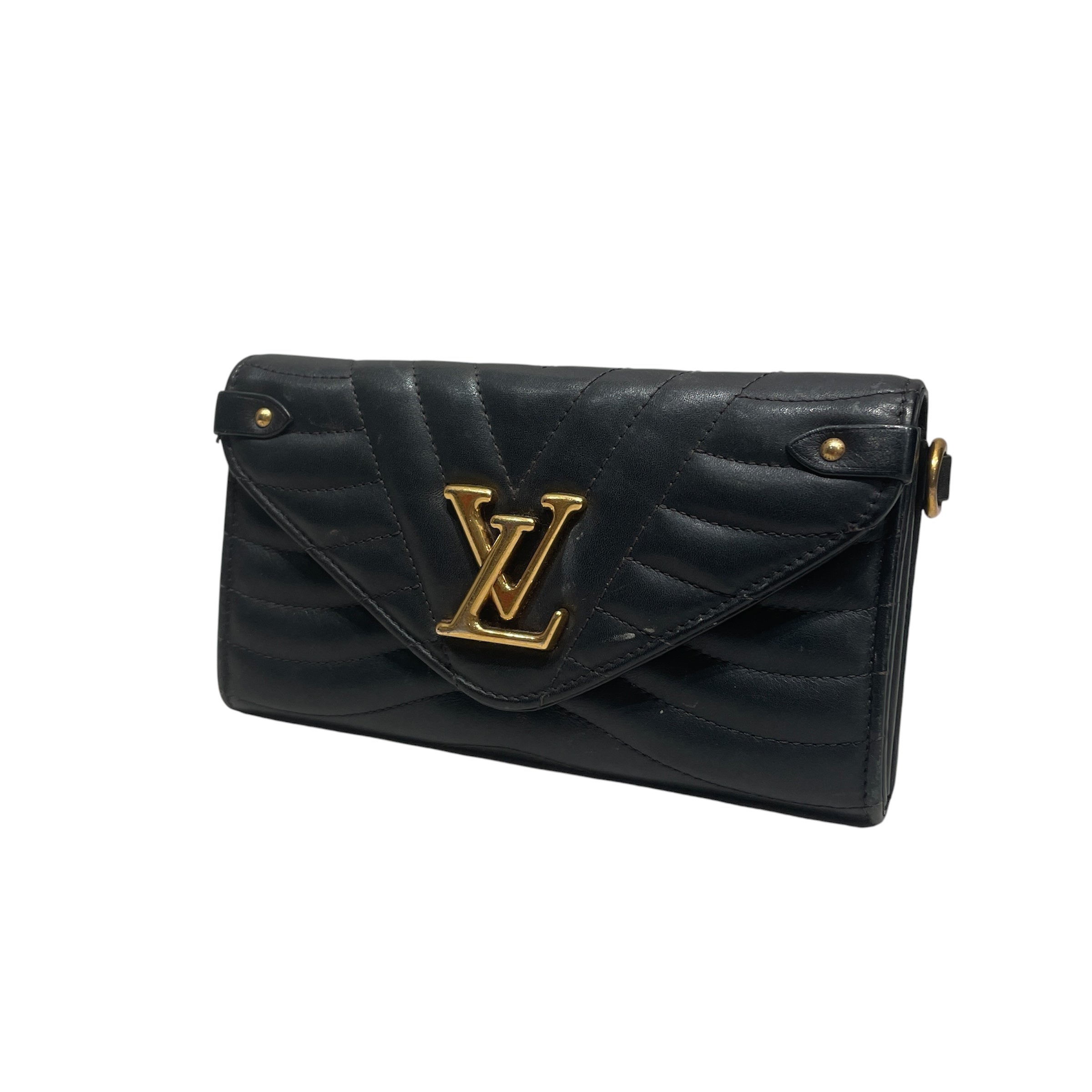 LOUIS VUITTON/Long Wallet/Leather/BLK/L's/NEW WAVE view 1
