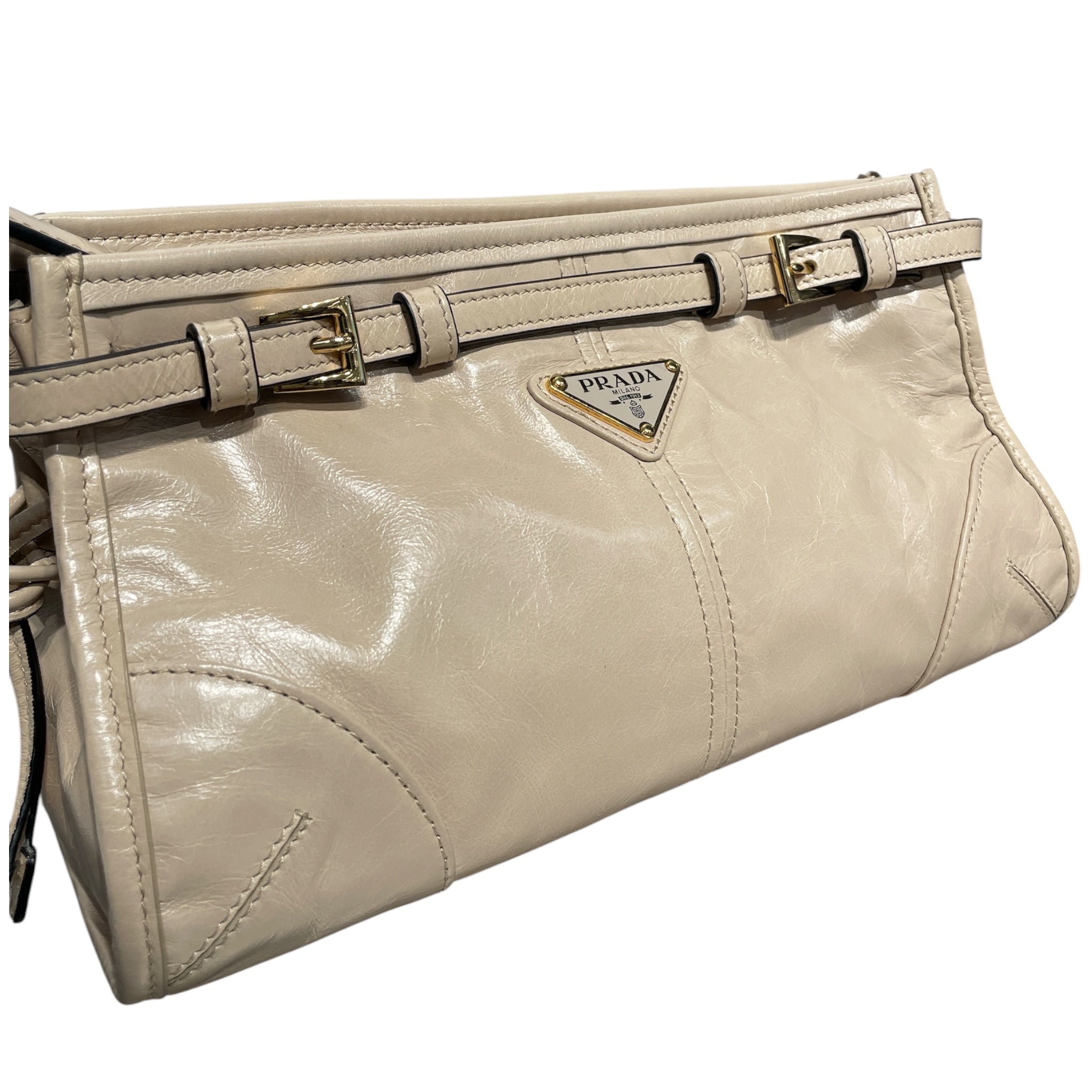 PRADA/Cross Body Bag/Leather/CRM/7/7 BONNIE SHOULDER BAG view 5