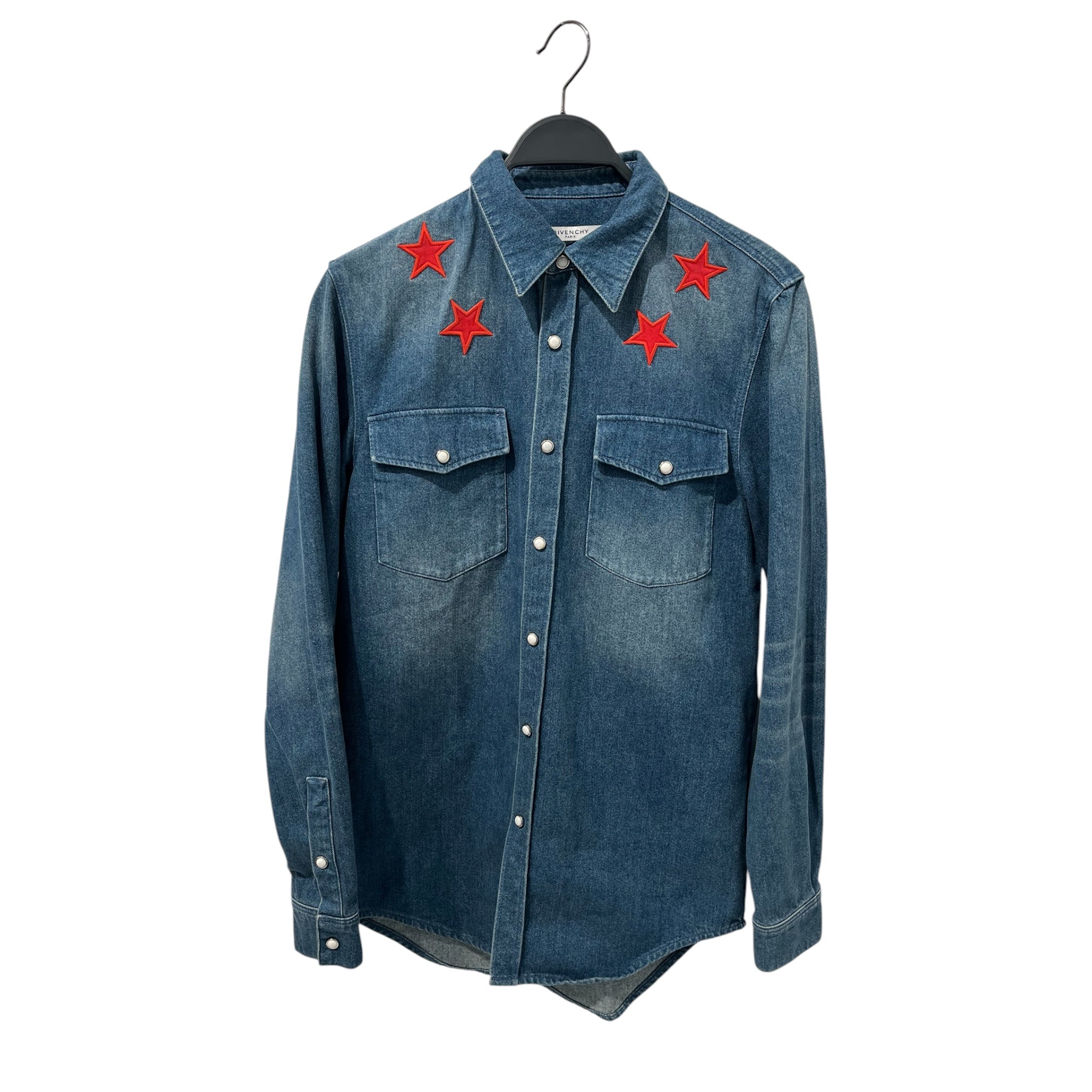 GIVENCHY/LS Shirt/S/Cotton/BLU/TISCI ERA RED STAR DENIM SHIRT view 1