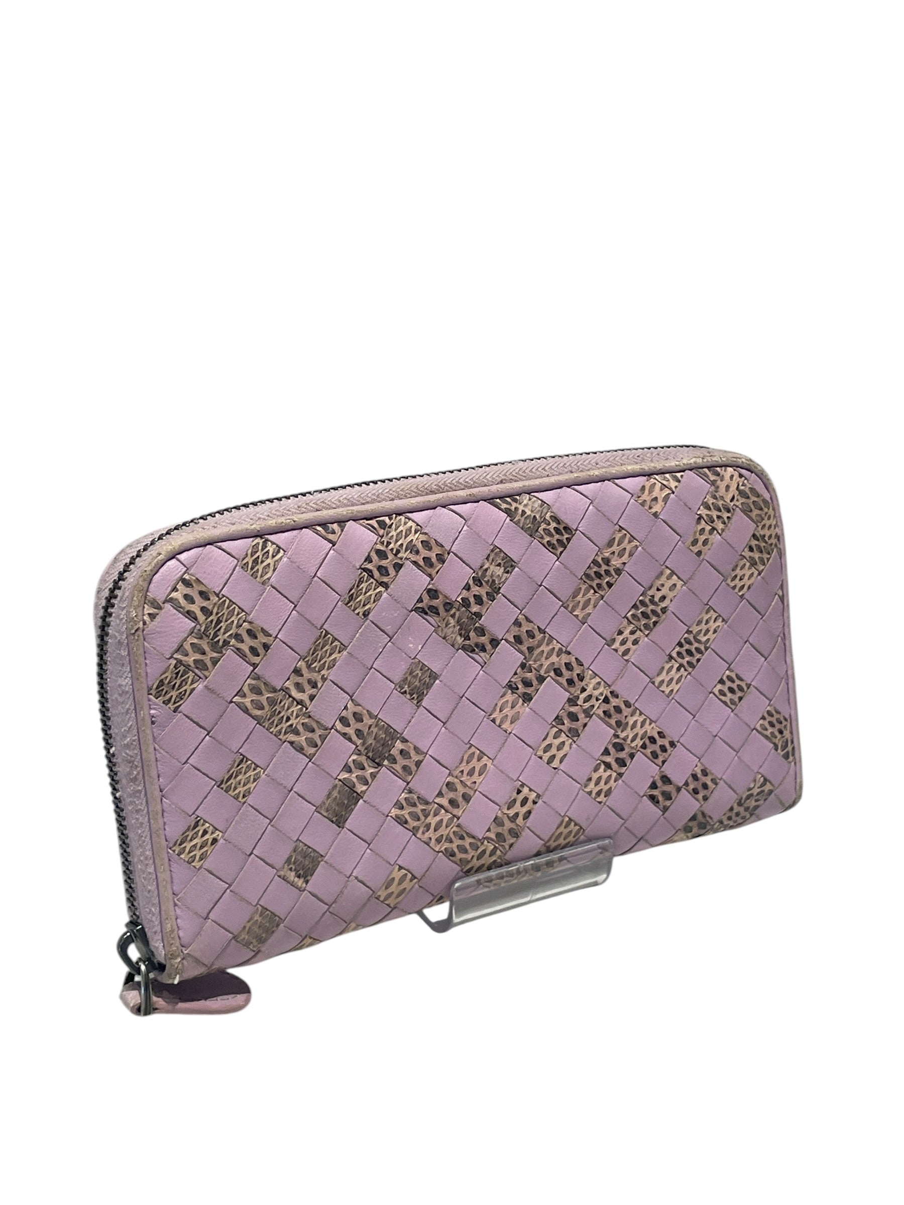 BOTTEGA VENETA/Bifold Wallet/All Over Print/Leather/MLT/Intrecciato Zip Around view 1