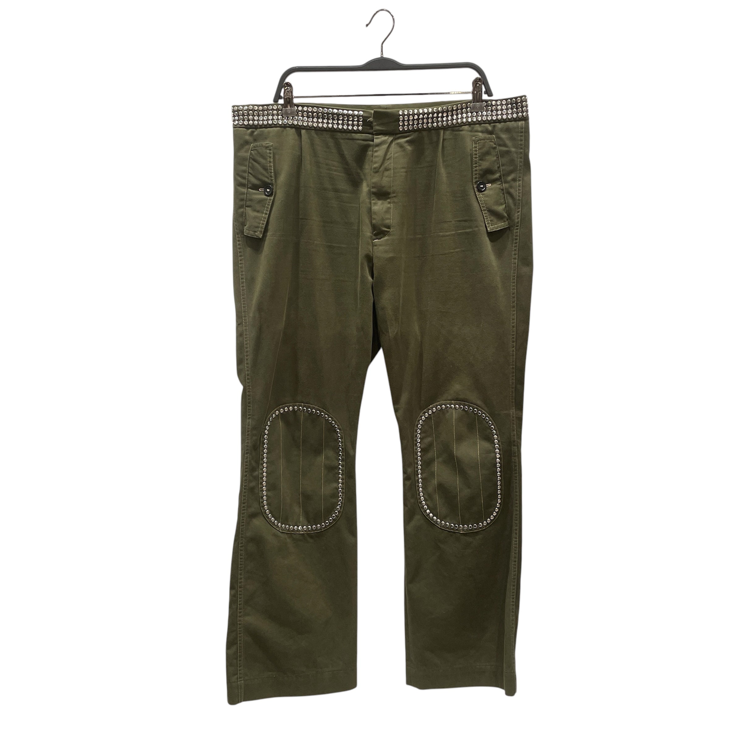 WALES BONNER/Pants/52/Cotton/GRN/STUDDED PANTS view 1