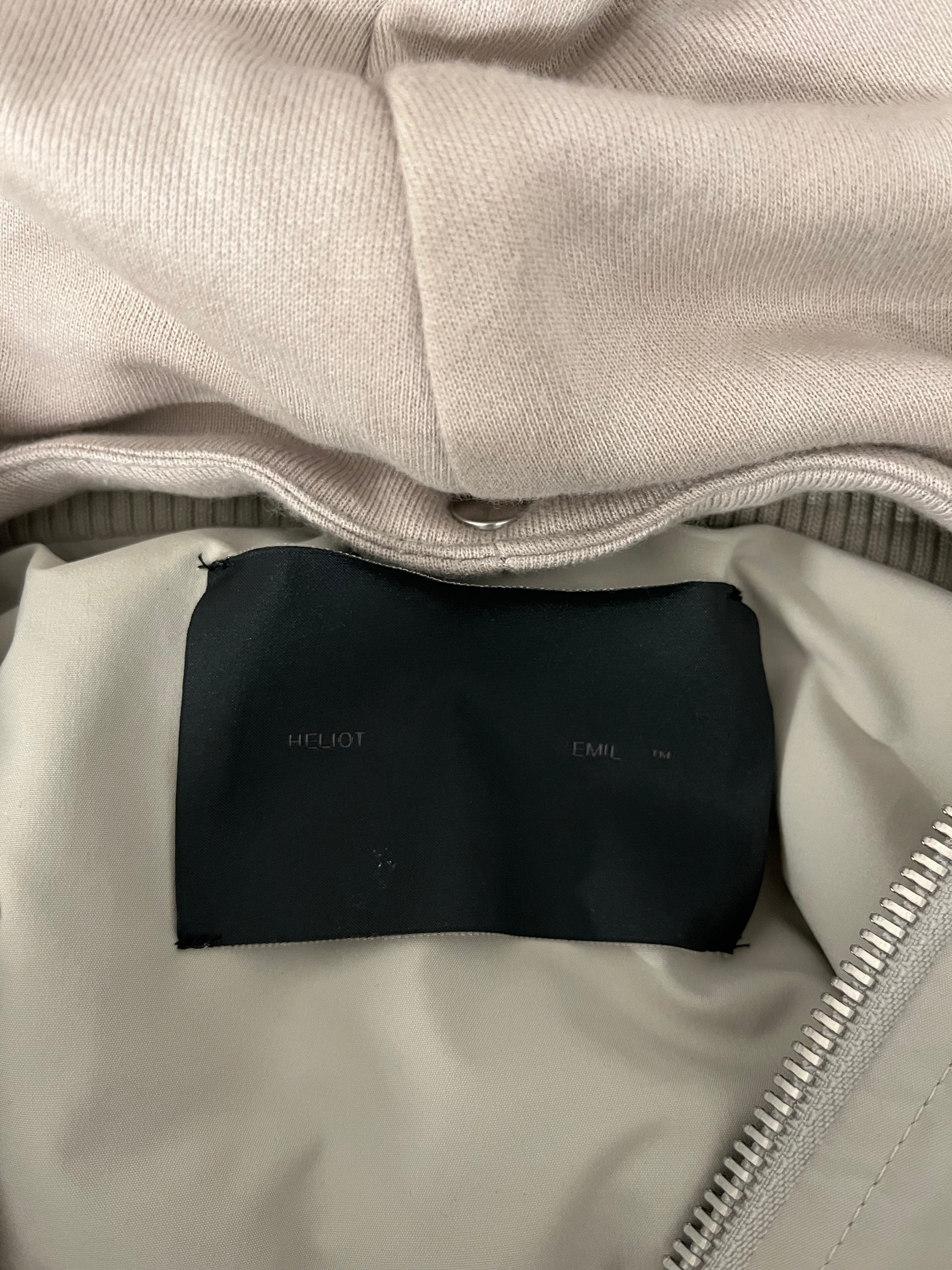 HELIOT EMIL/Puffer Jkt/52/Polyester/GRY/Single Breasted/BOMBER JACKET & REMOVABLE HOOD view 3