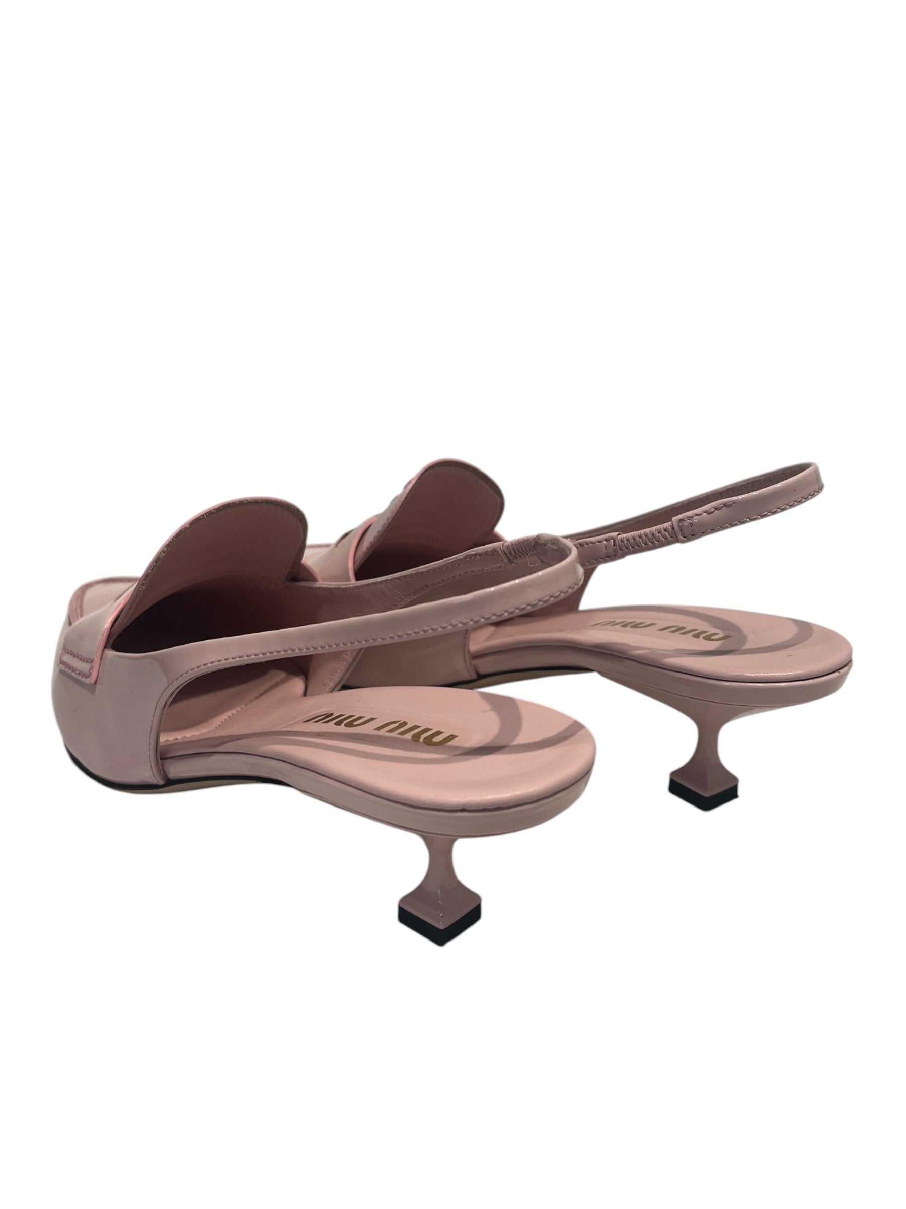 MIU MIU/Heels/US 9.5/Leather/PNK/SLINGBACK LEATHER HEELS view 2