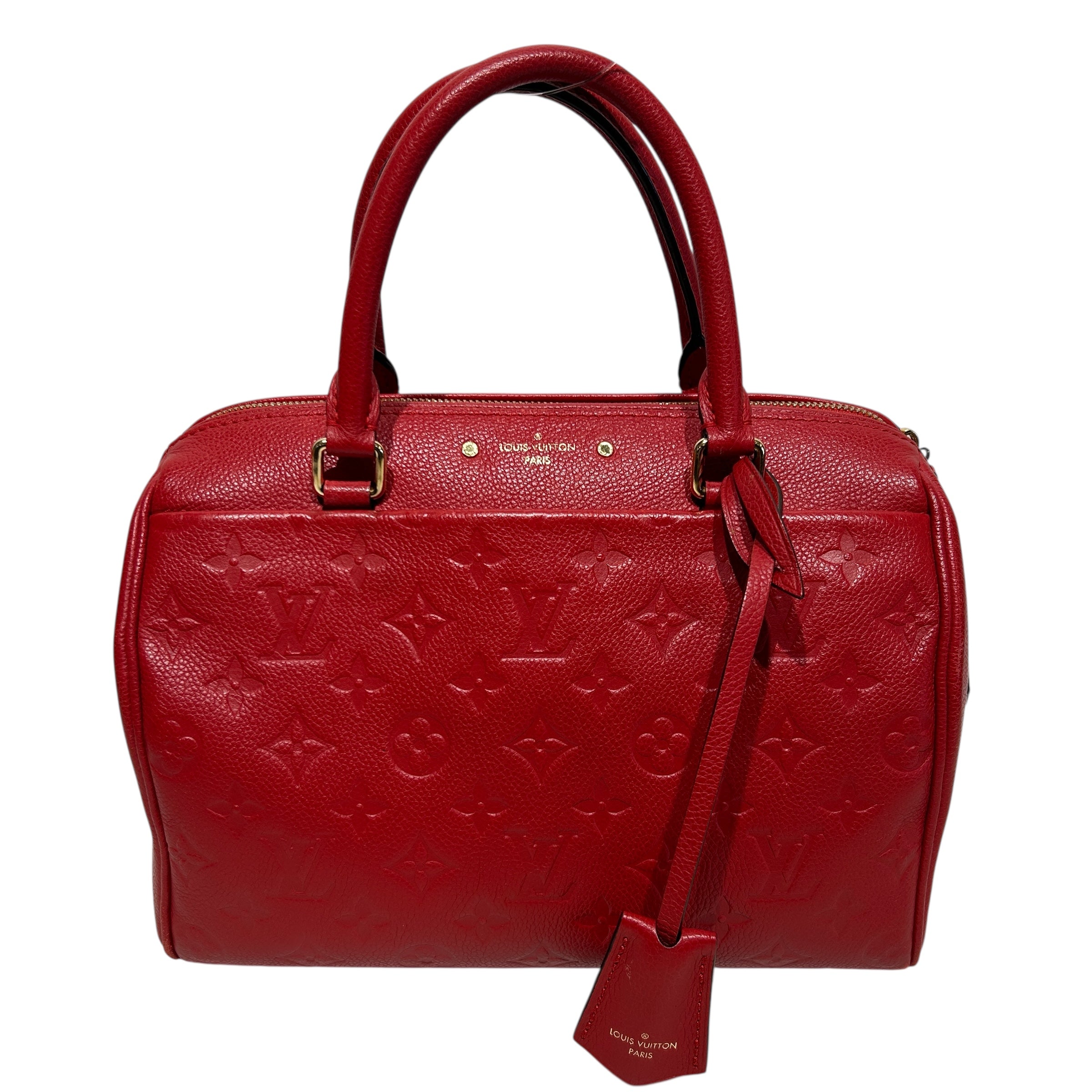 LOUIS VUITTON/Hand Bag/Monogram/Leather/RED/MONOGRAM EMPRIENTE view 1