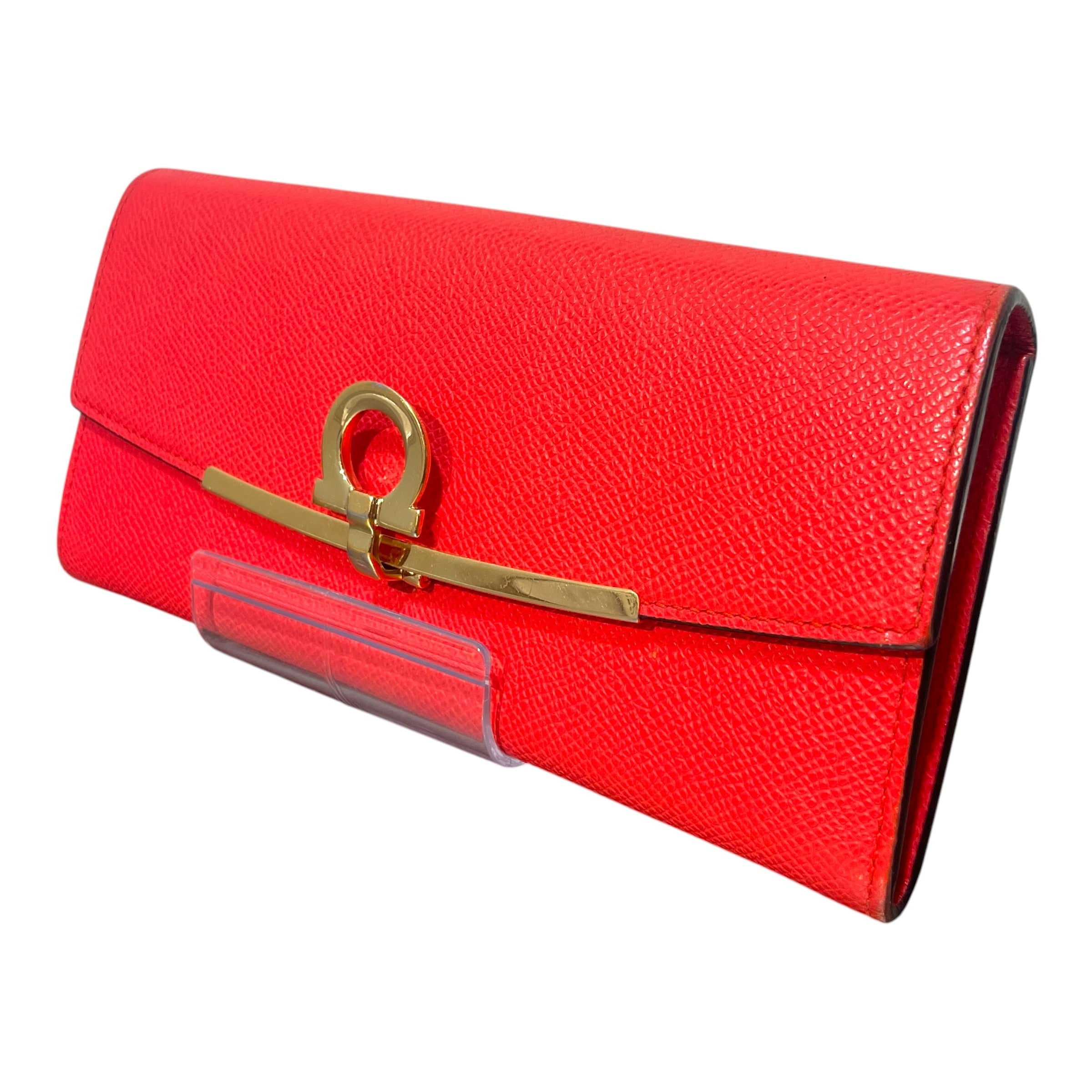 Salvatore Ferragamo/Long Wallet/Leather/RED/Gancini Continental view 1