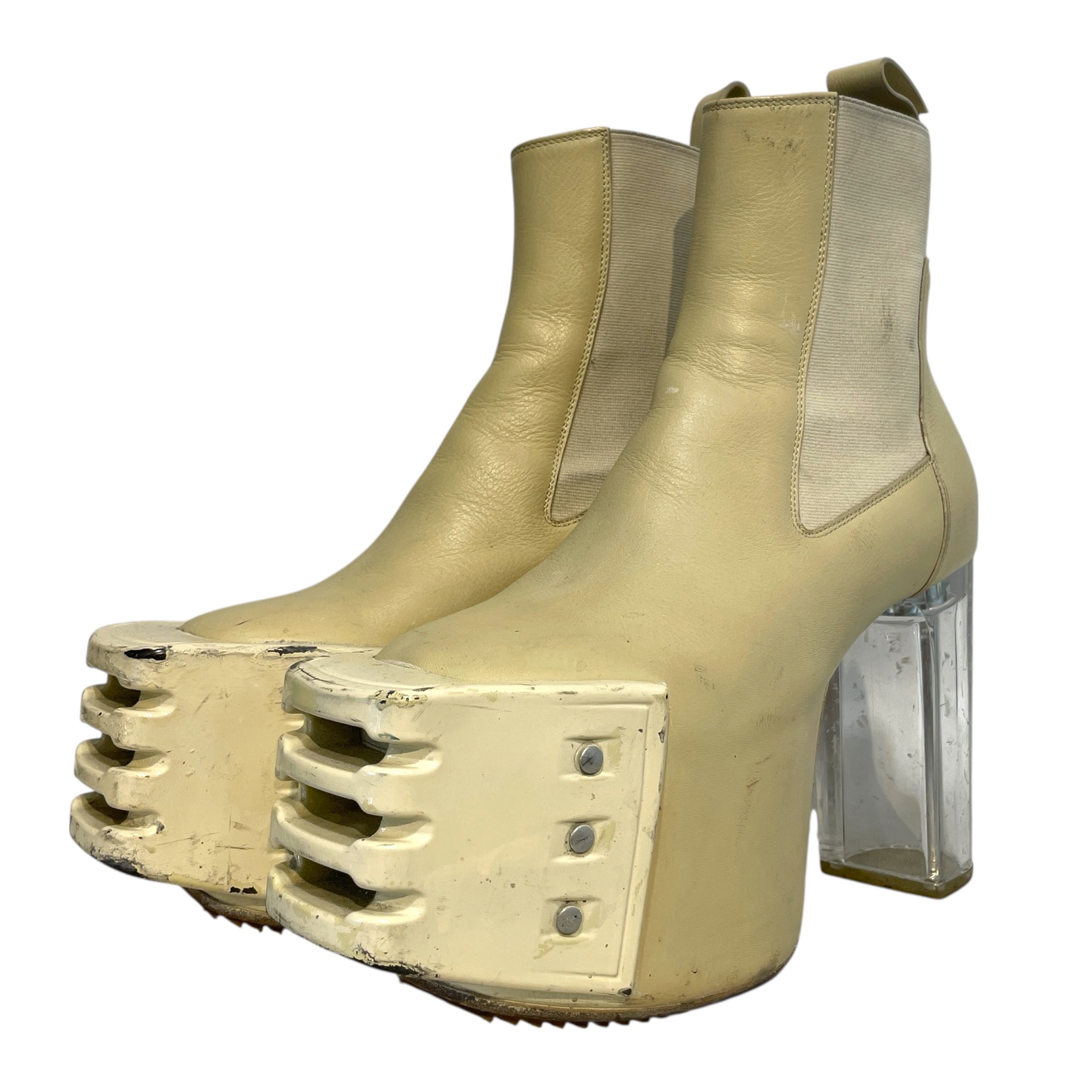 Rick Owens/Shoes/EU 38/Leather/CRM/Kiss Heels view 6