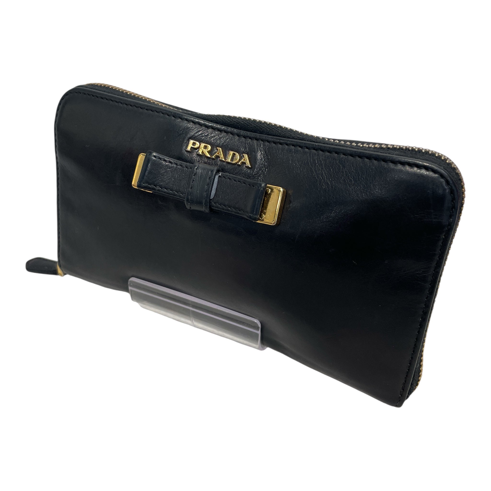 PRADA/Long Wallet/Leather/BLK/L's/ view 1