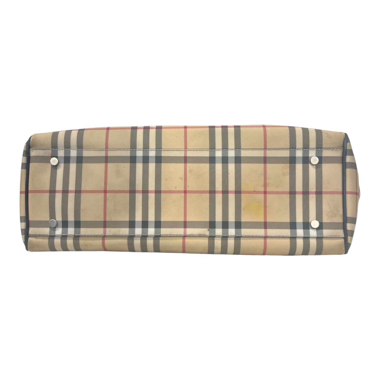 BURBERRY/Tote Bag/Plaid/Faux Leather/BEG/ view 3