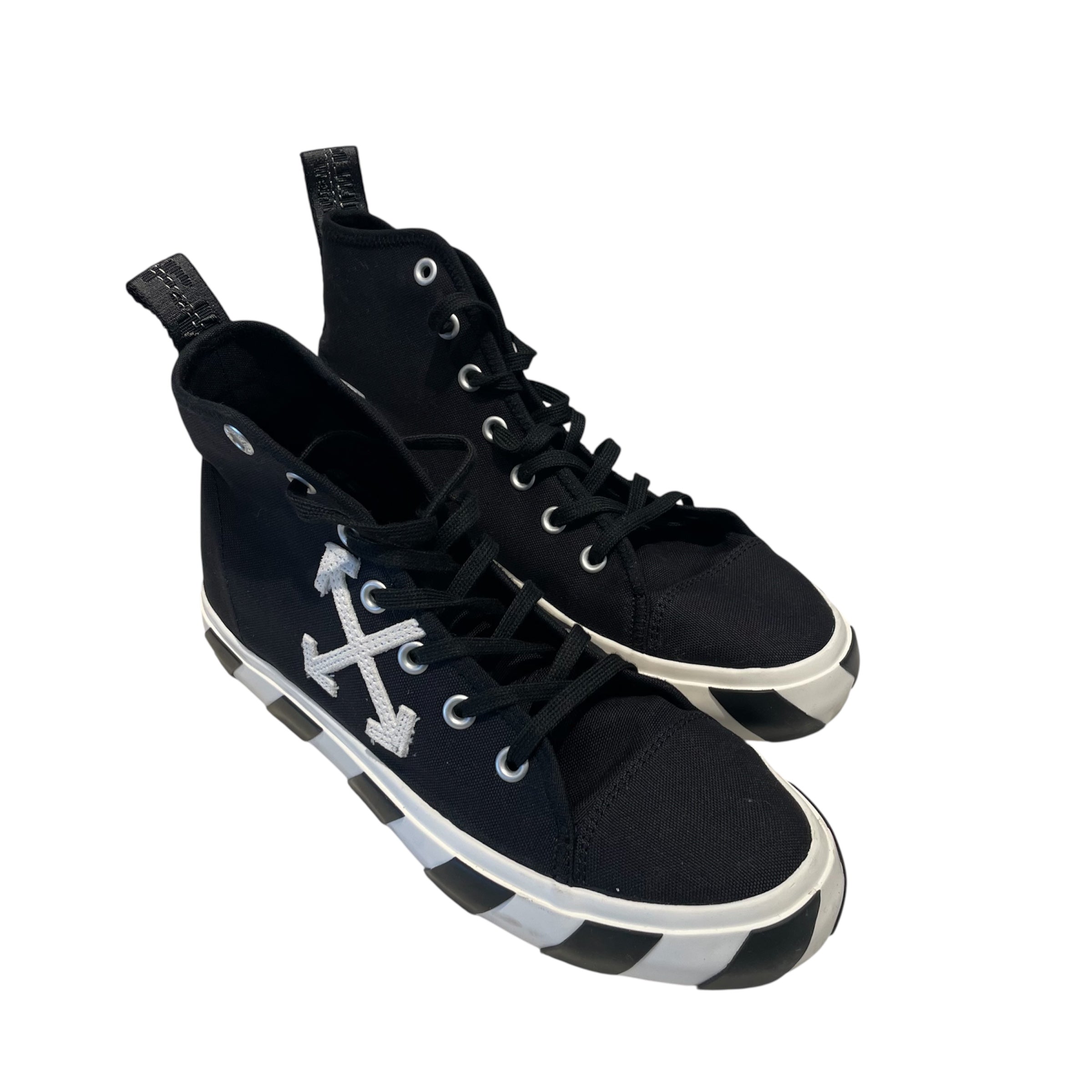 OFF-WHITE/Hi-Sneakers/US 9/Cotton/BLK/mid vulcanized view 1
