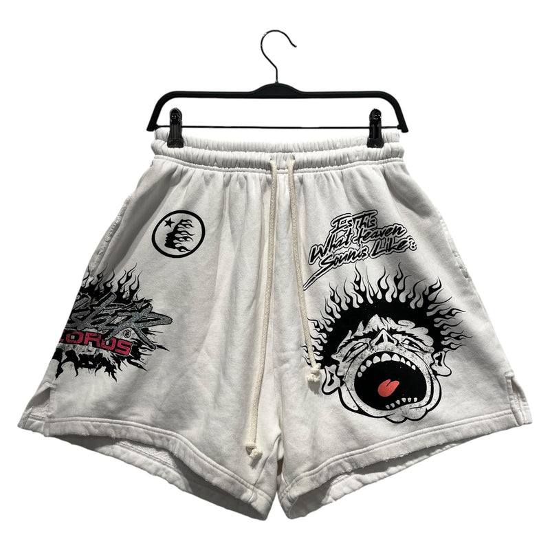 HELLSTAR/Shorts/S/Cotton/WHT/Graphic/hellstar records screaming guy