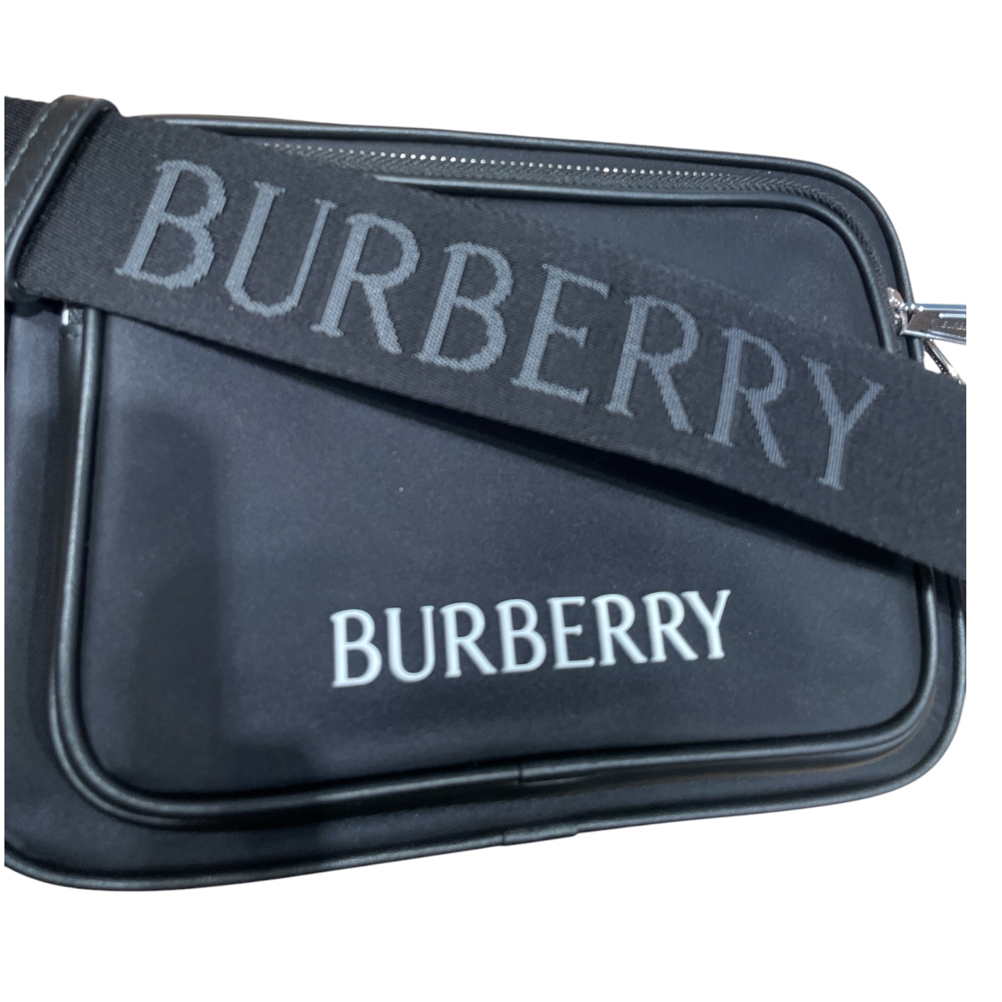BURBERRY/Cross Body Bag/Cotton/BLK/raised lettering view 5