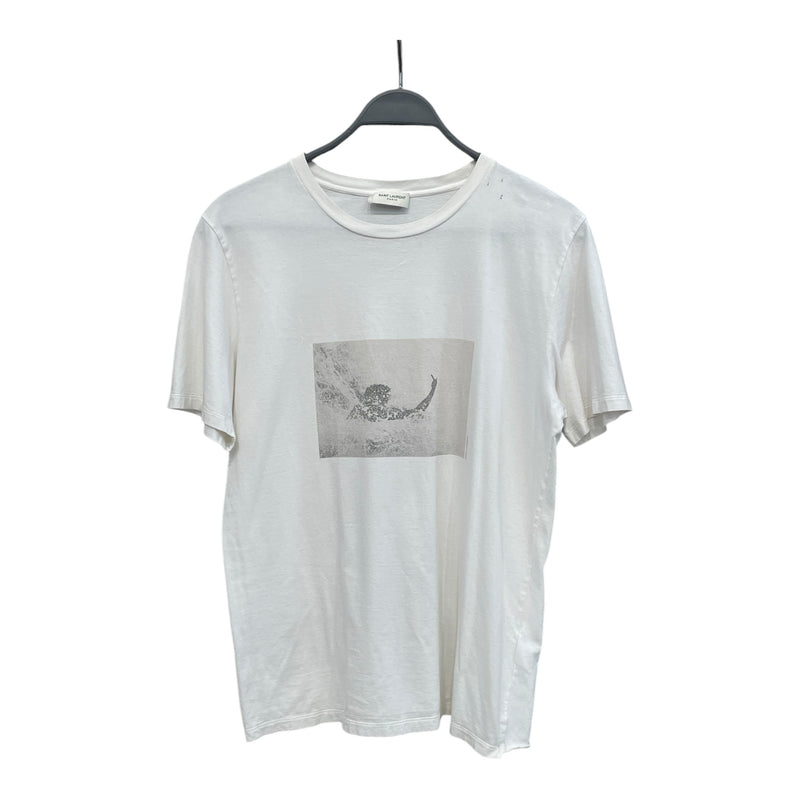 YVES SAINT LAURENT/T-Shirt/S/Cotton/WHT/