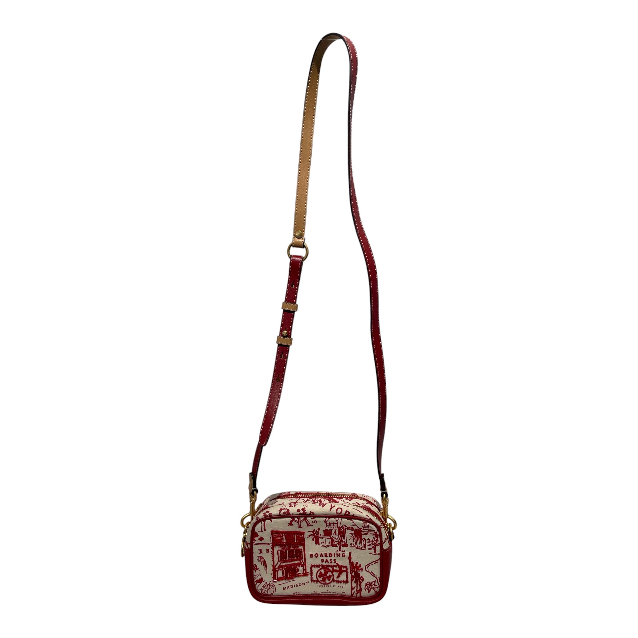 TORY BURCH/Cross Body Bag/Cotton/RED/Boarding pass view 1