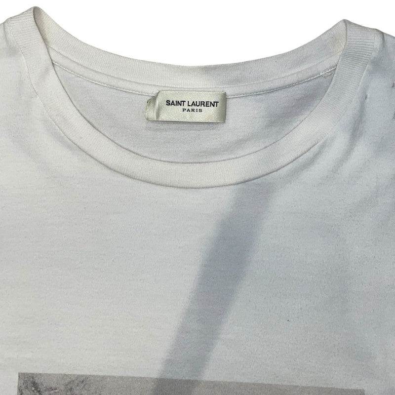 YVES SAINT LAURENT/T-Shirt/S/Cotton/WHT/