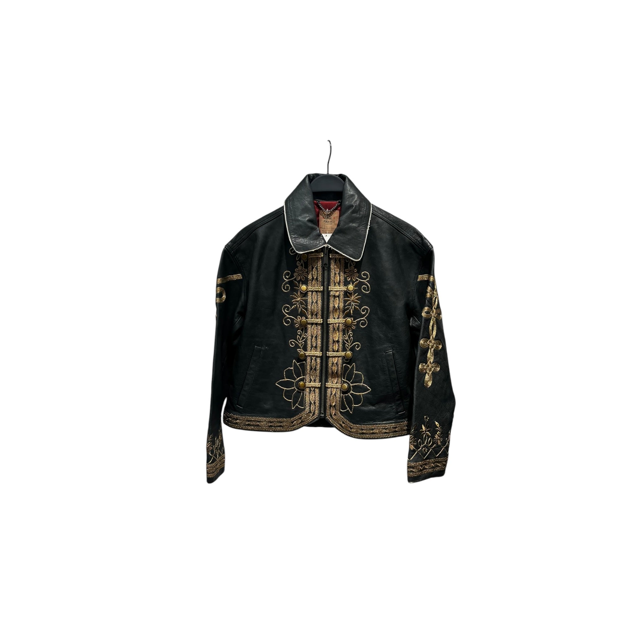 WE THE FREE/Leather Jkt/XS/Leather/BLK/Embroidered Sleeves view 1