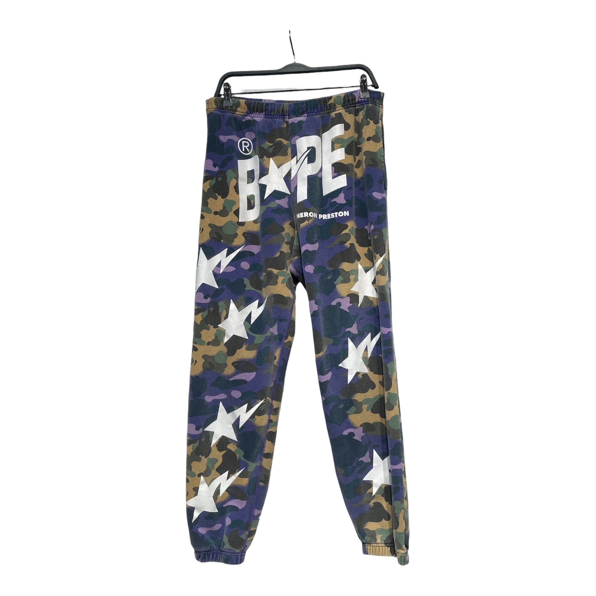 A BATHING APE/HERON PRESTON/Pants/L/Cotton/PPL/Camouflage/purple and green camo view 1