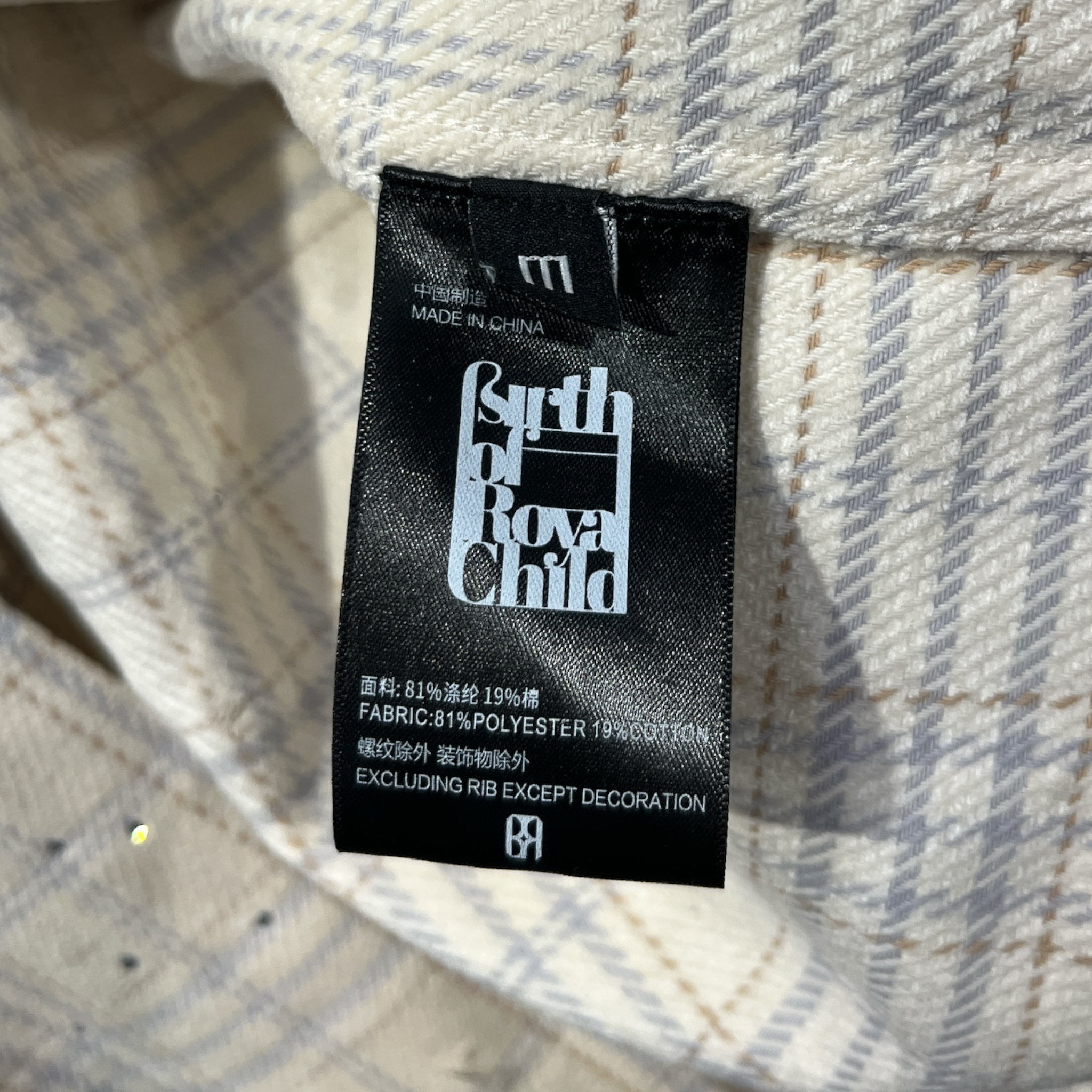Birth Of Royal Child/Flannel Shirt/M/Polyester/CRM/Plaid/20K PEARL DIAMOND view 4