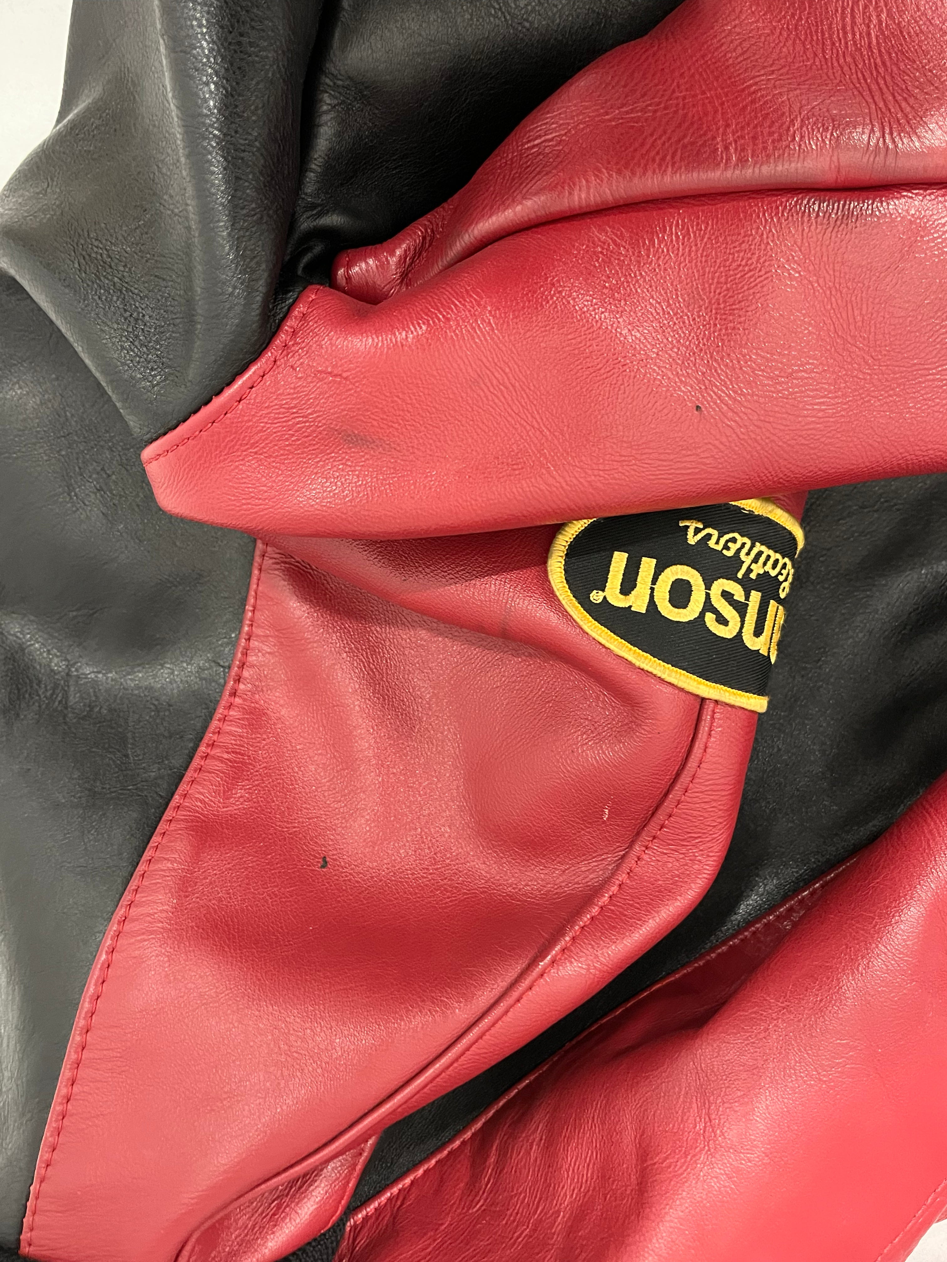 VANSON/Leather Jkt/42/Leather/BLK/RACE TEAM PATCHES/RED SLEEVES view 5