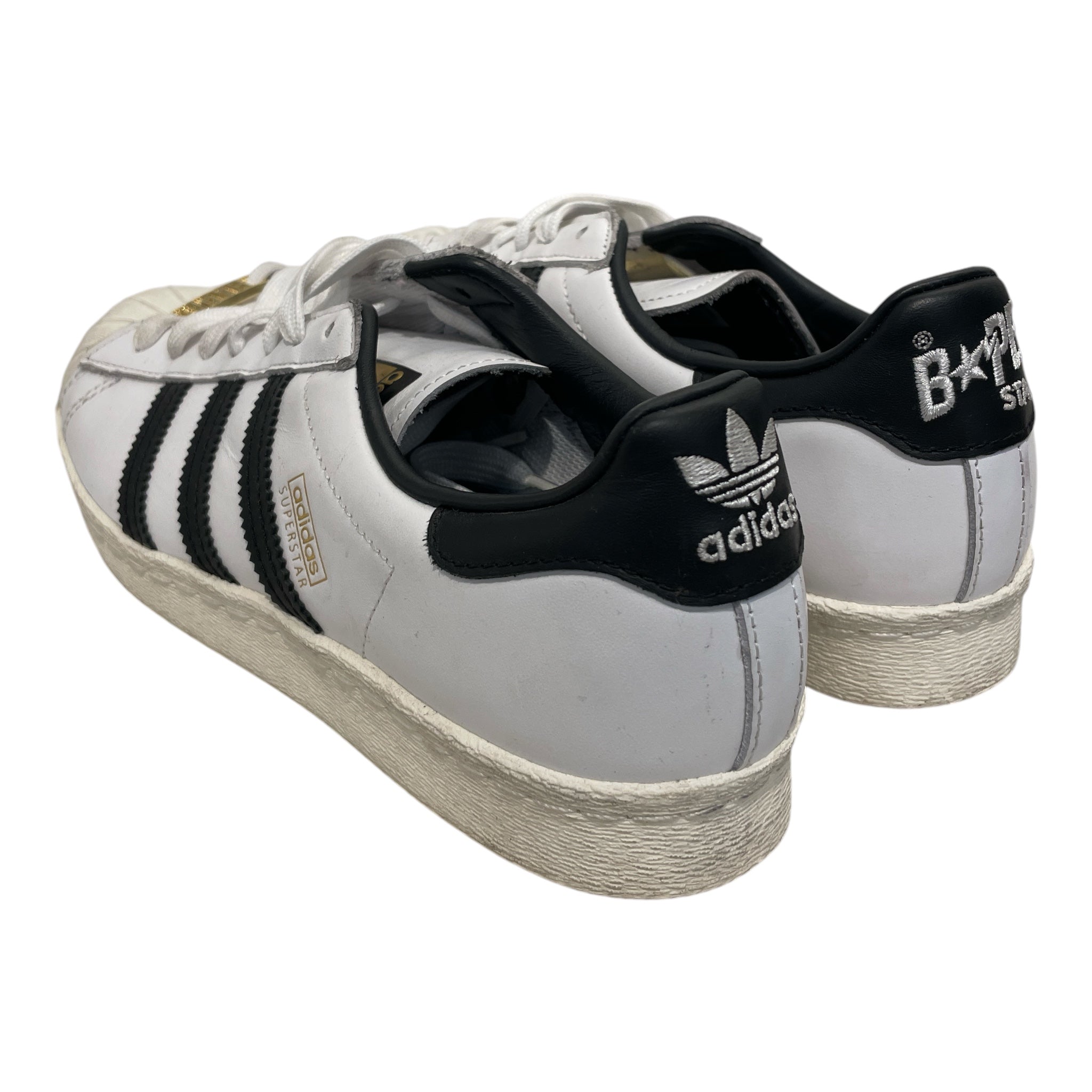 A BATHING APE/adidas/Low-Sneakers/US 6/Leather/WHT/superstar view 2