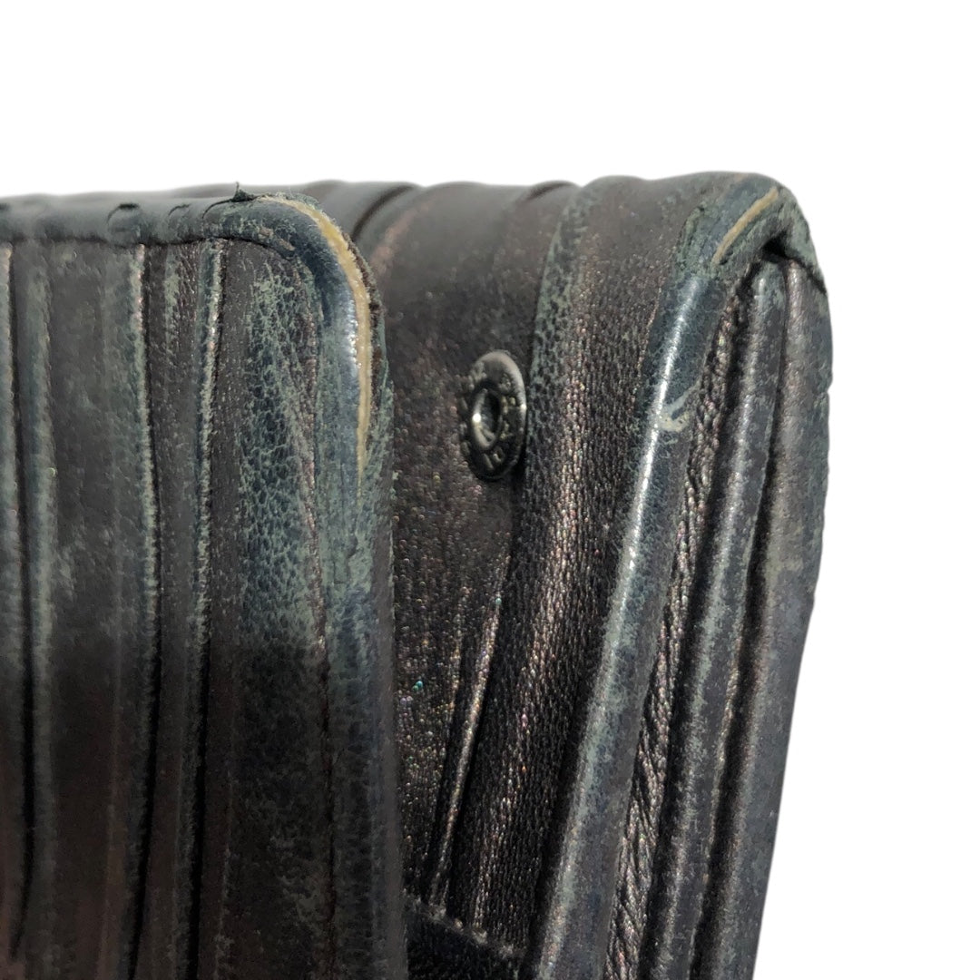 PRADA/Wallet/Leather/BLK/PURPLE METALLIC RUCHED LEATHER view 7