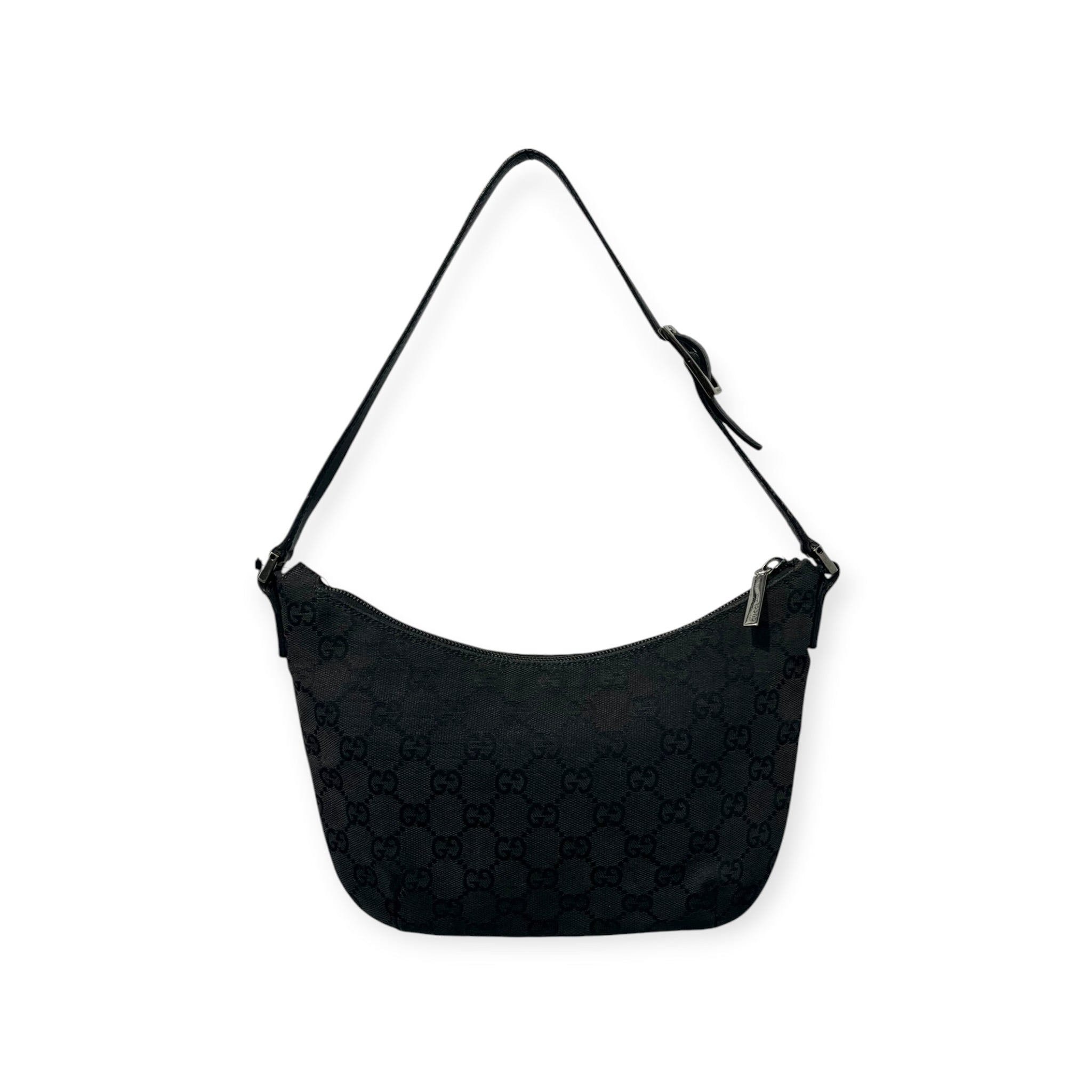 GUCCI/Hand Bag/Monogram/Cotton/BLK/MONOGRAM BOAT POCHETTE view 1