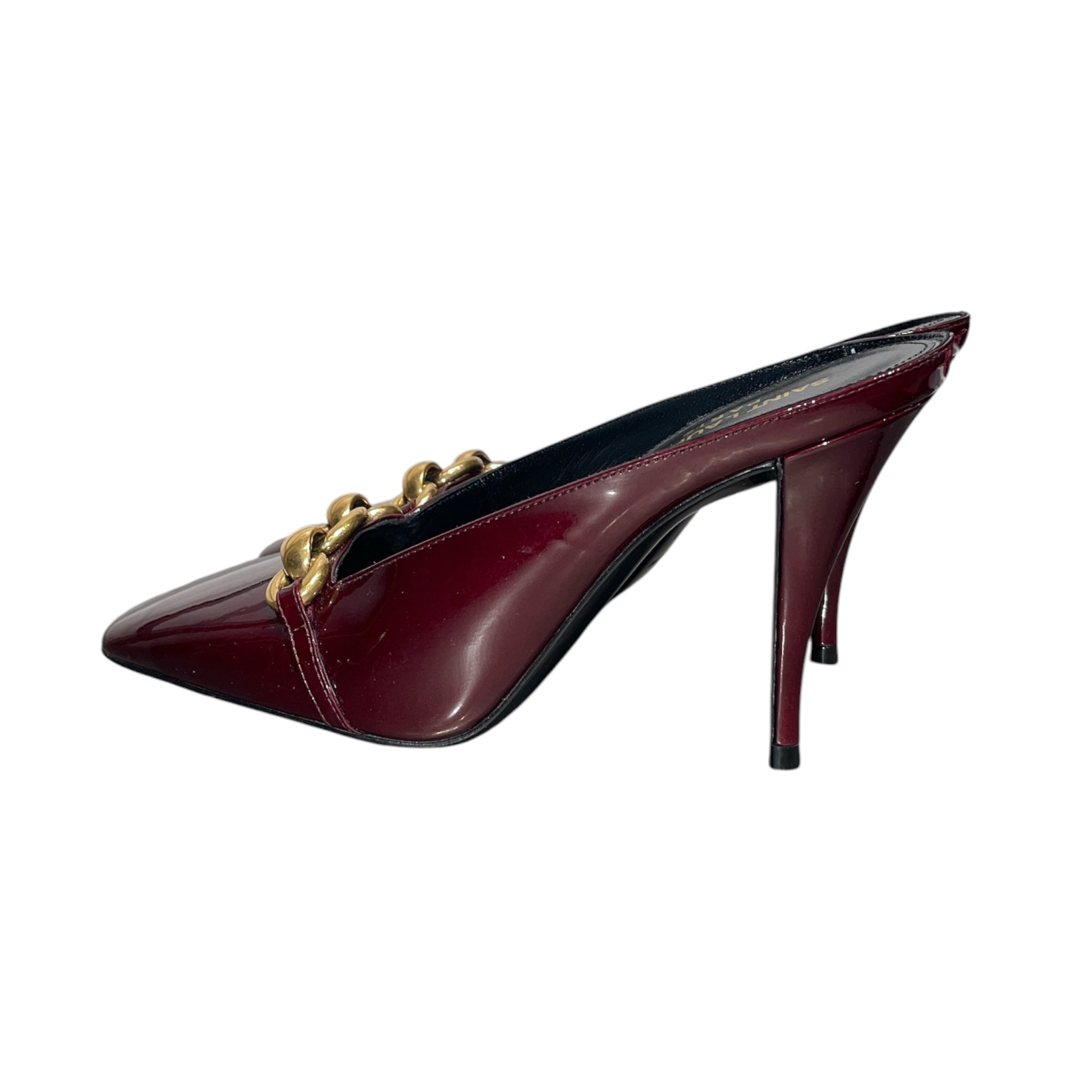 SAINT LAURENT/Heels/EU 37/Leather/BRD/SEVERINE GOLD CHAIN view 2