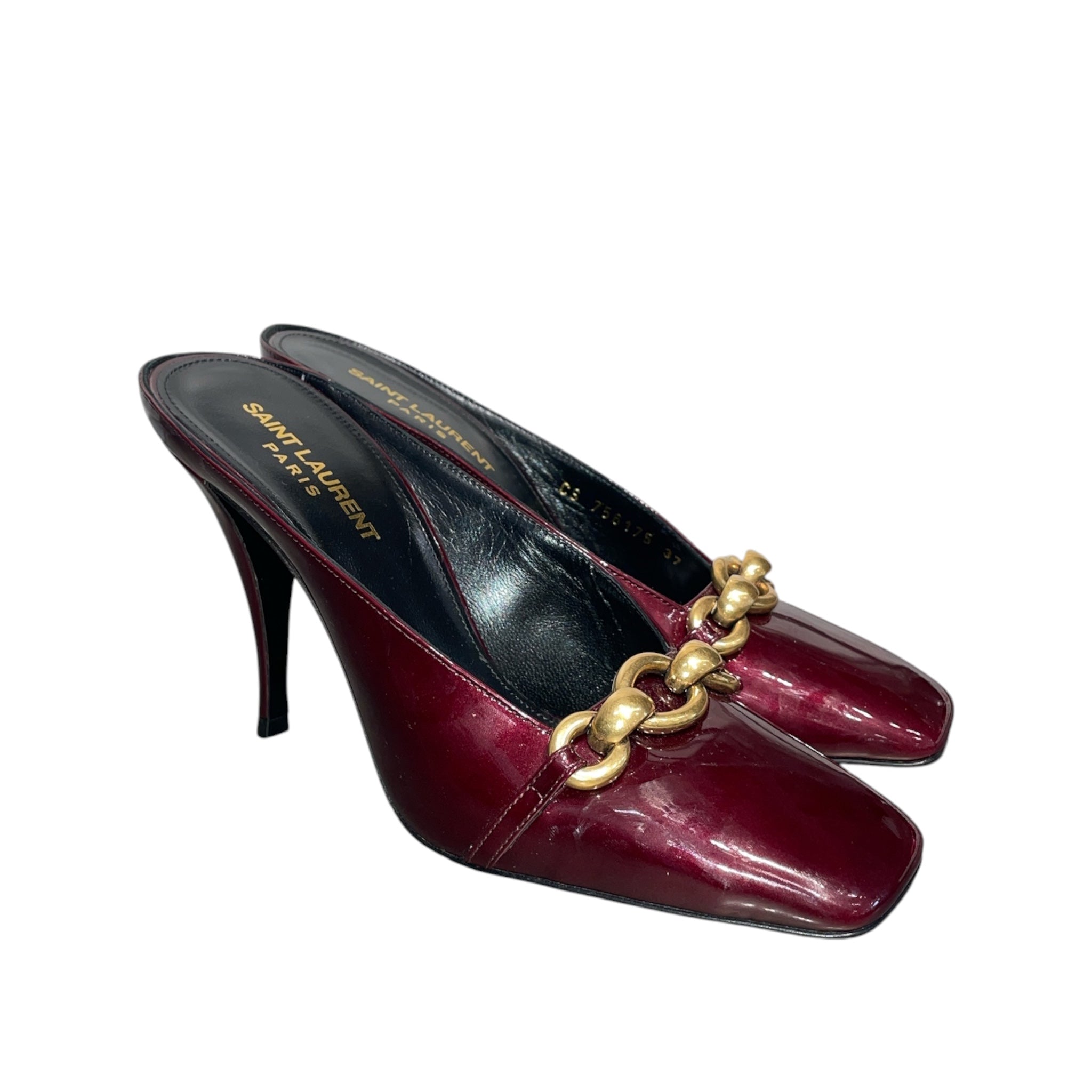 SAINT LAURENT/Heels/EU 37/Leather/BRD/SEVERINE GOLD CHAIN view 1
