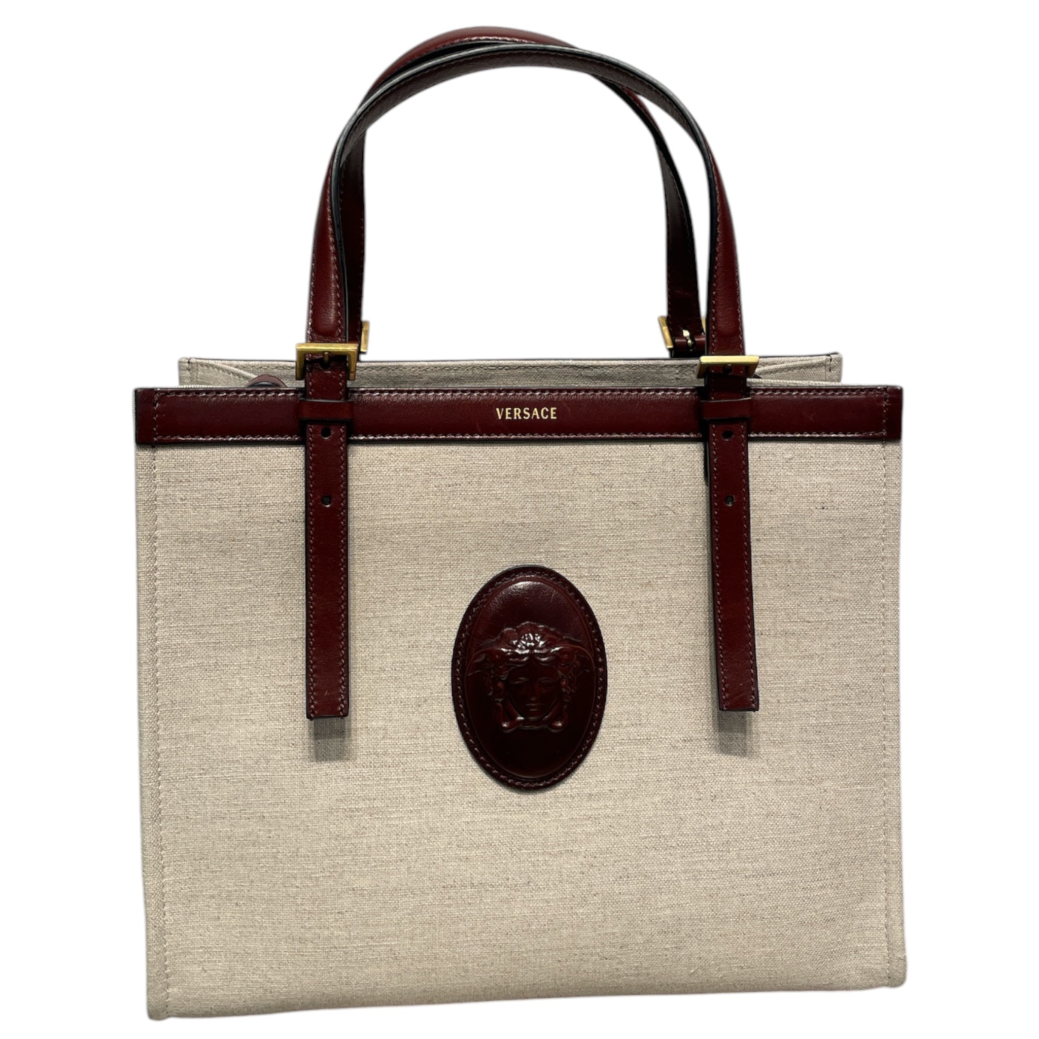 VERSACE/Tote Bag/Cotton/CRM/Linen Medusa tote view 1