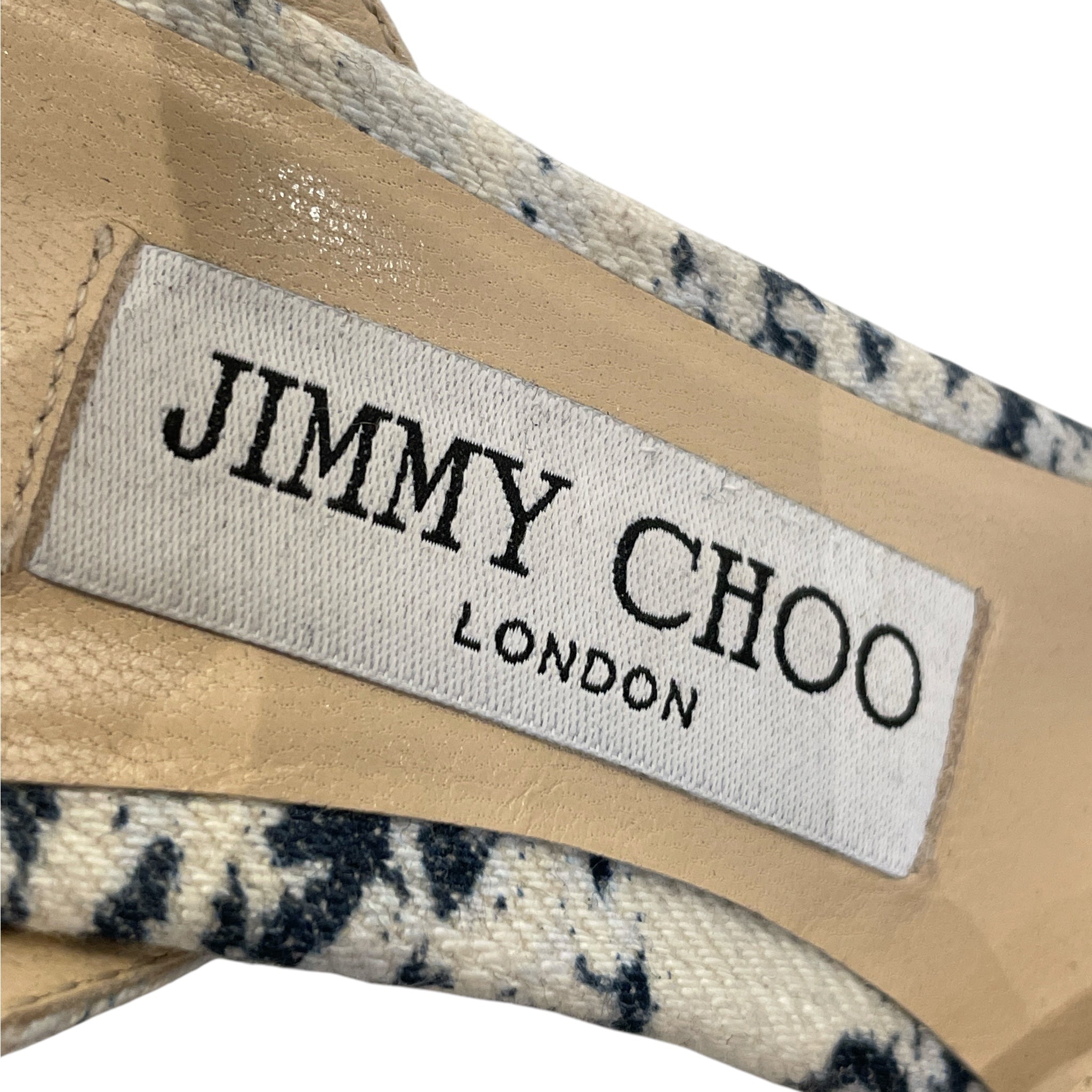JIMMY CHOO/Heels/EU 38.5/All Over Print/Cotton/BLU/ view 3