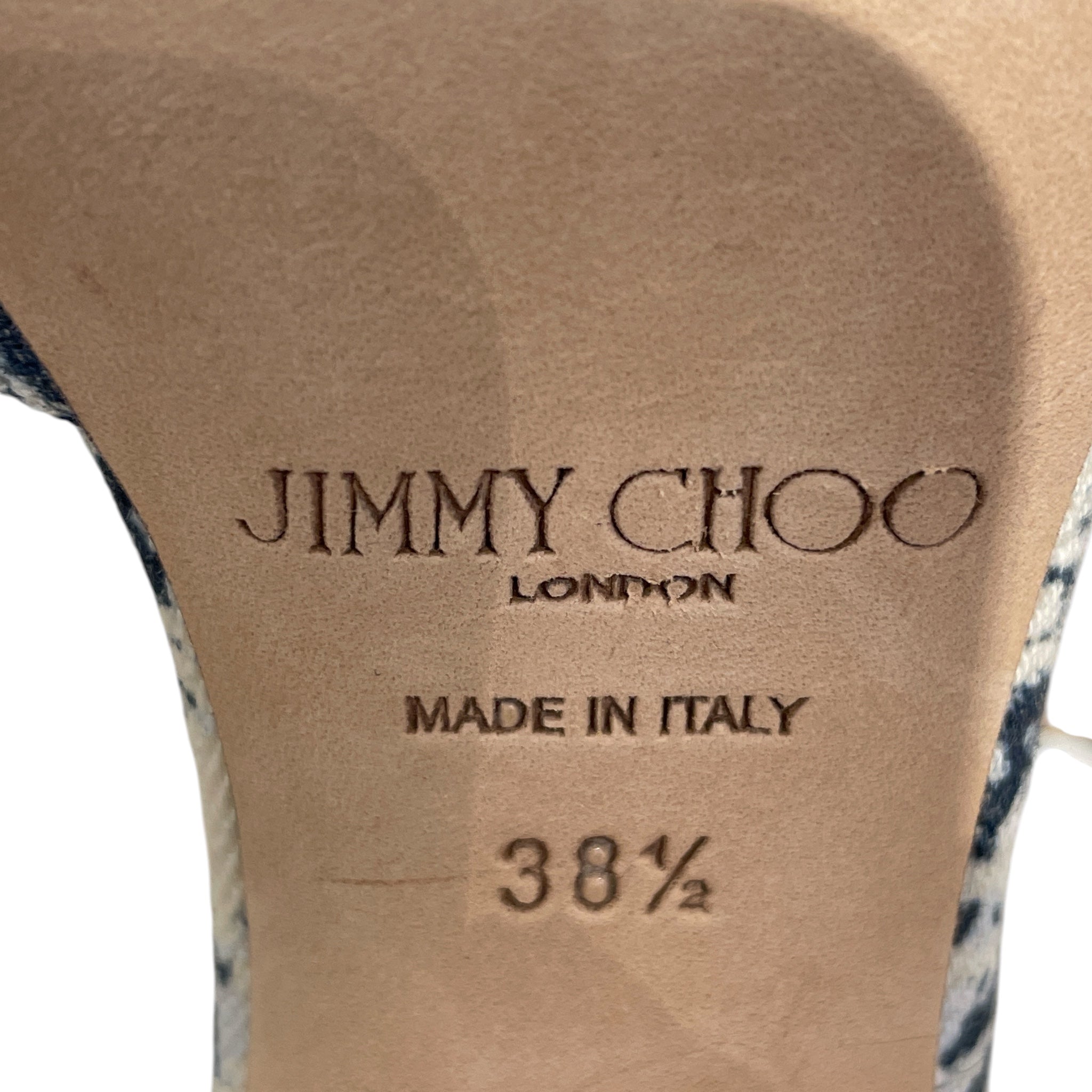 JIMMY CHOO/Heels/EU 38.5/All Over Print/Cotton/BLU/ view 4