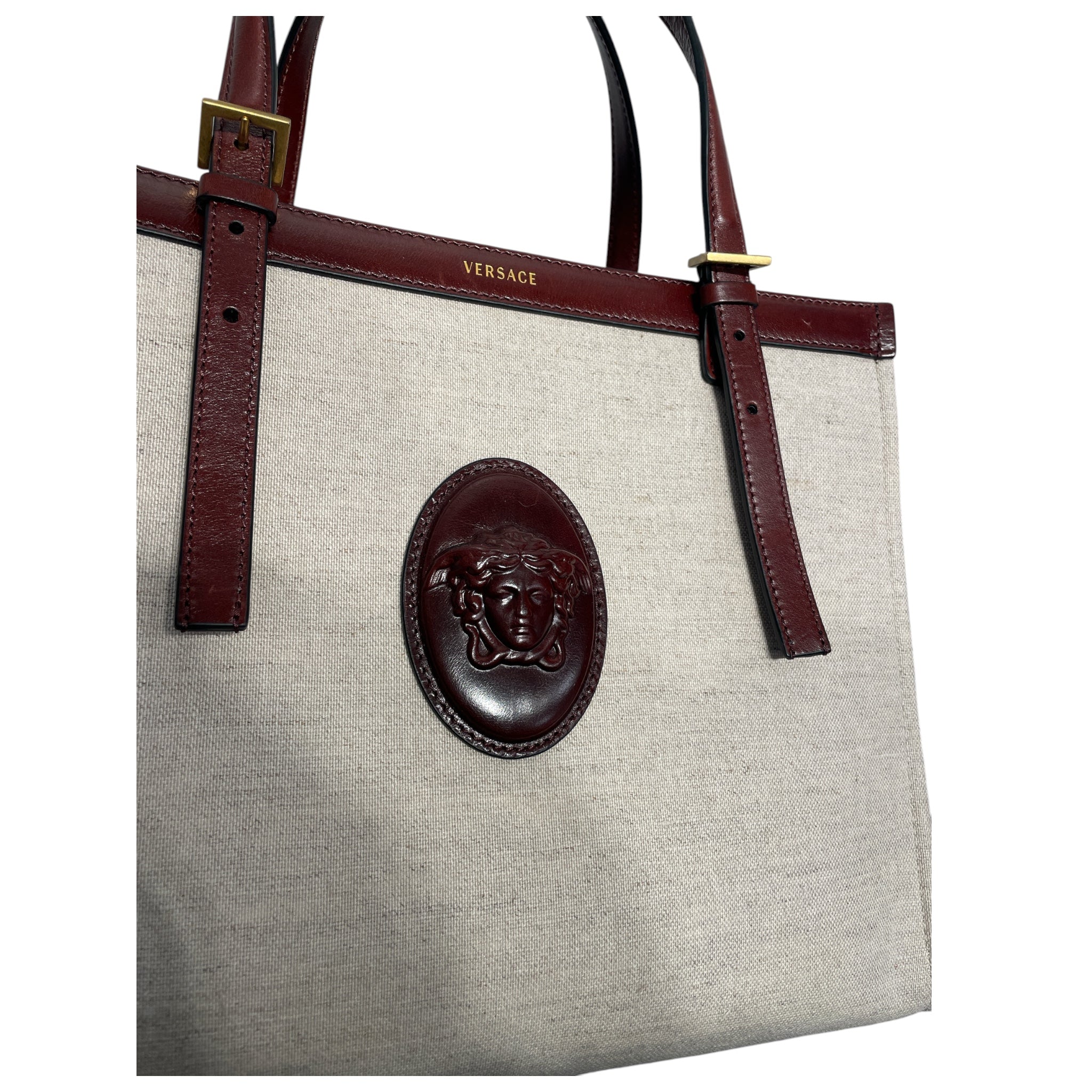 VERSACE/Tote Bag/Cotton/CRM/Linen Medusa tote view 5