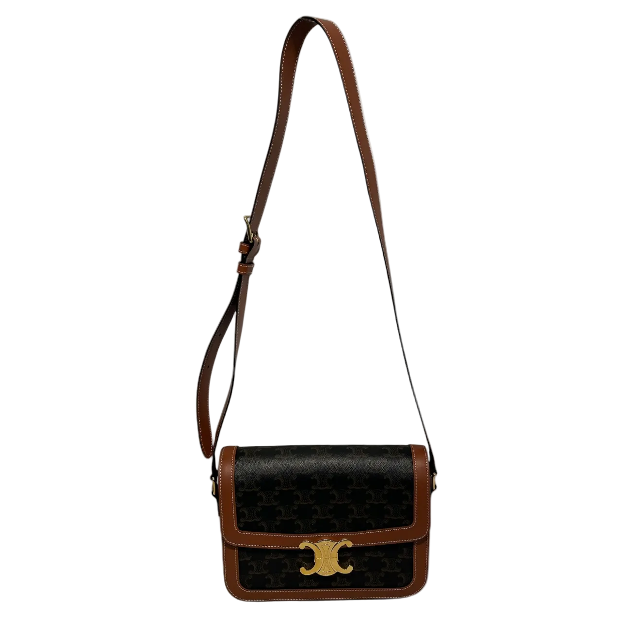 CELINE/Cross Body Bag/All Over Print/Leather/BRW/Triomphe Bag view 1