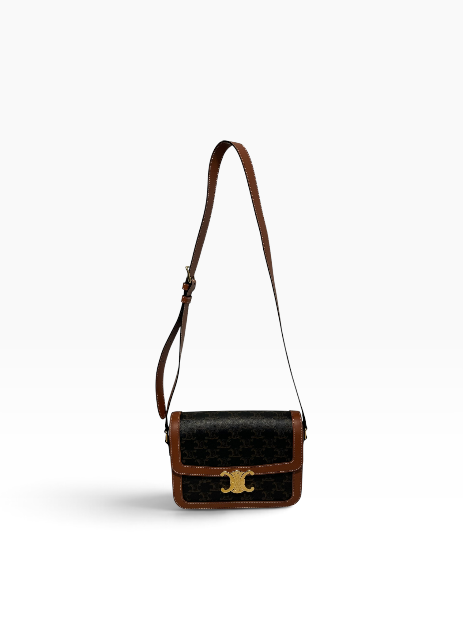 CELINE/Cross Body Bag/All Over Print/Leather/BRW/Triomphe Bag view 1