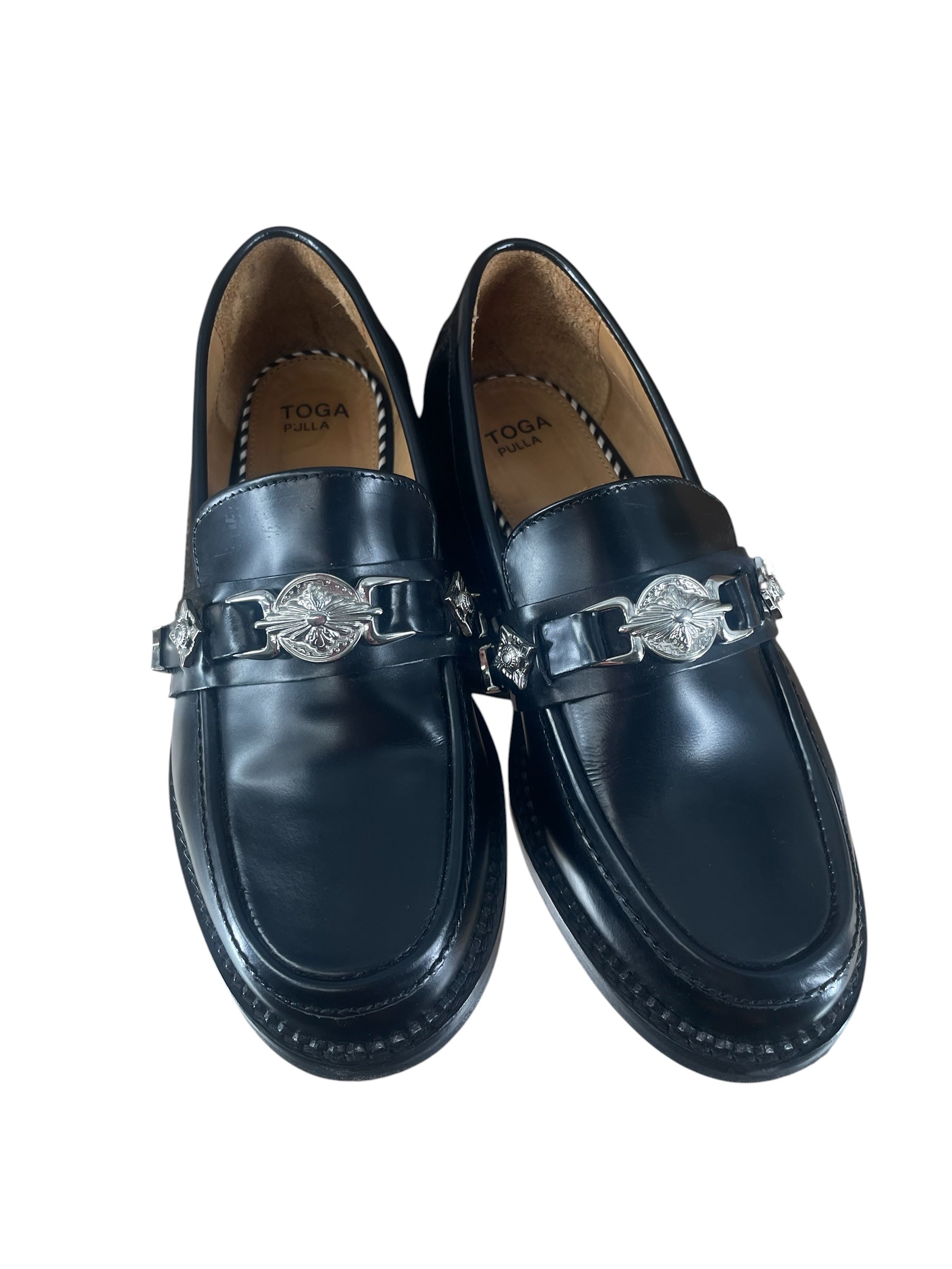 TOGA PULLA/Loafers/EU 39/Leather/BLK/Slip-on/EMBELLISHED LOAFER view 5