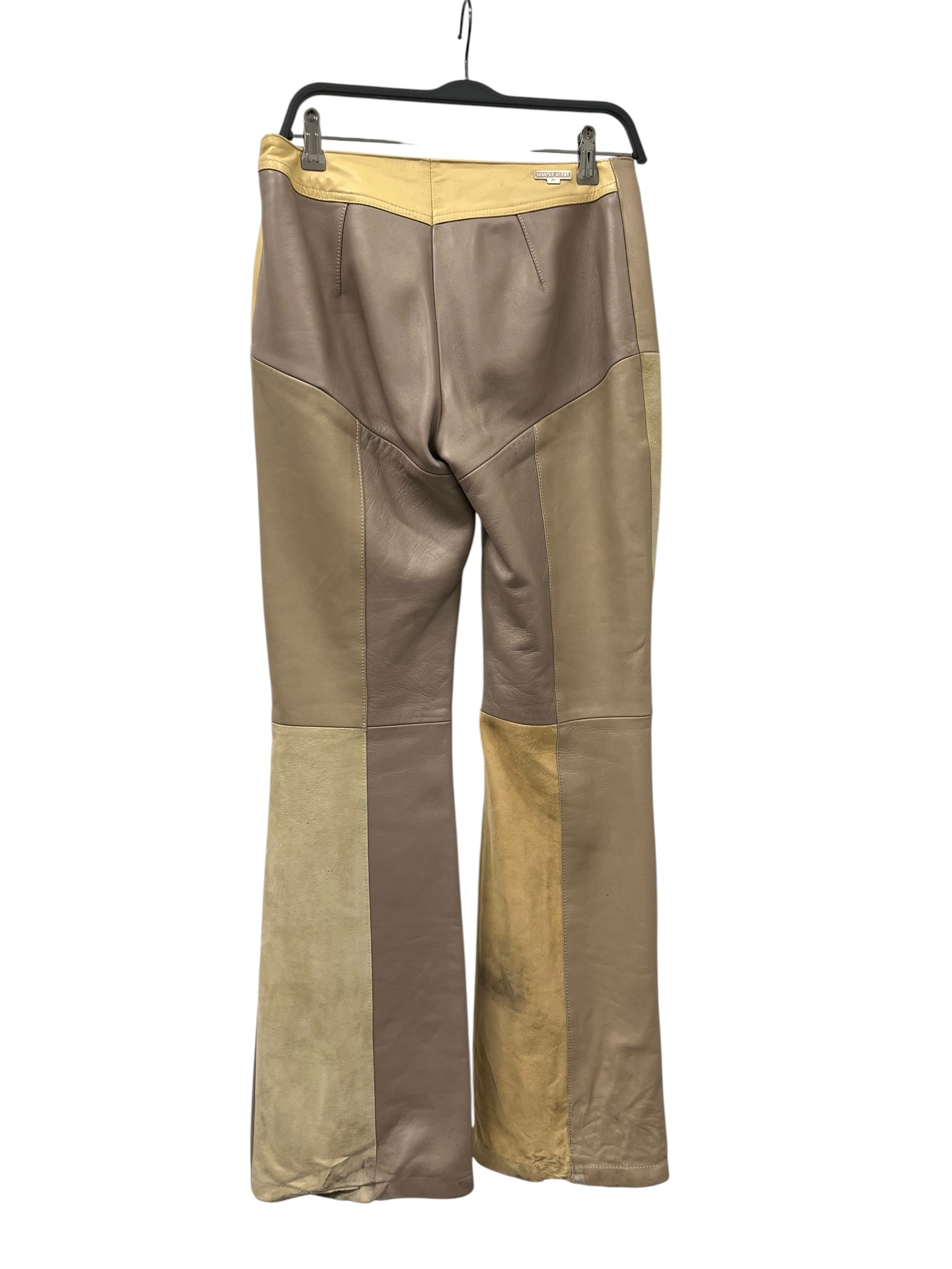 MARINE SERRE/Wide Leg Pants/38/Leather/GRY/GOLD LINE PATCHWORK view 2