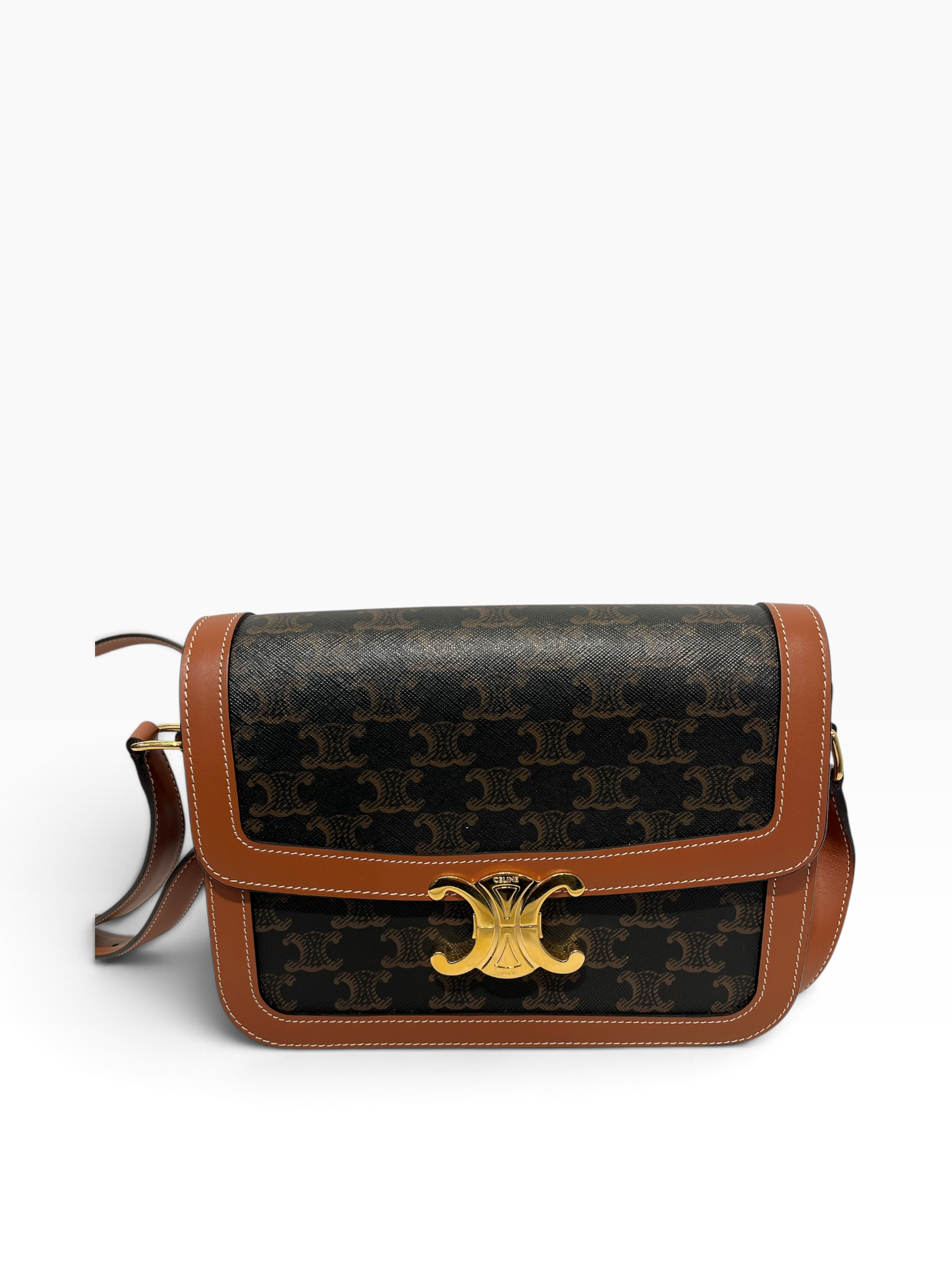CELINE/Cross Body Bag/All Over Print/Leather/BRW/Triomphe Bag view 6