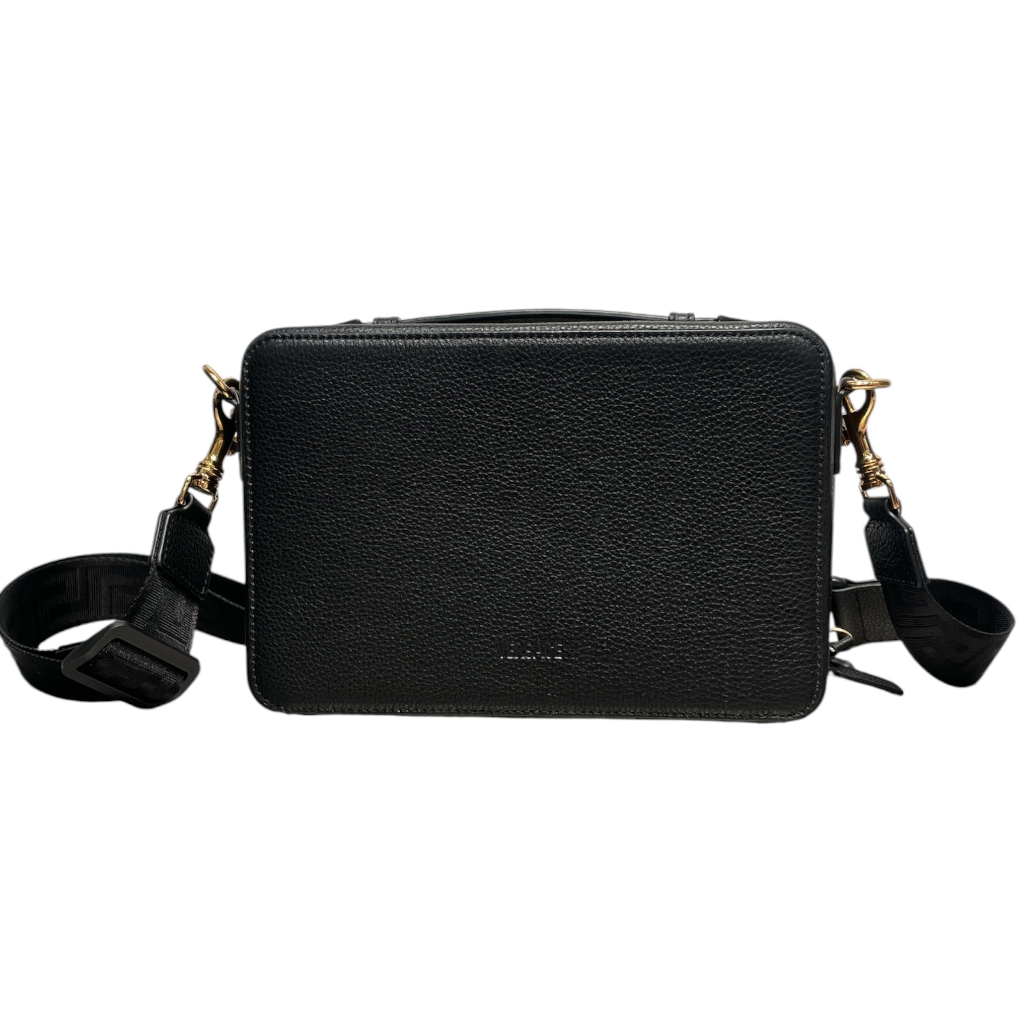 VERSACE/Cross Body Bag/Leather/BLK/LOU  LEATHER GOLD EMBLEM view 2