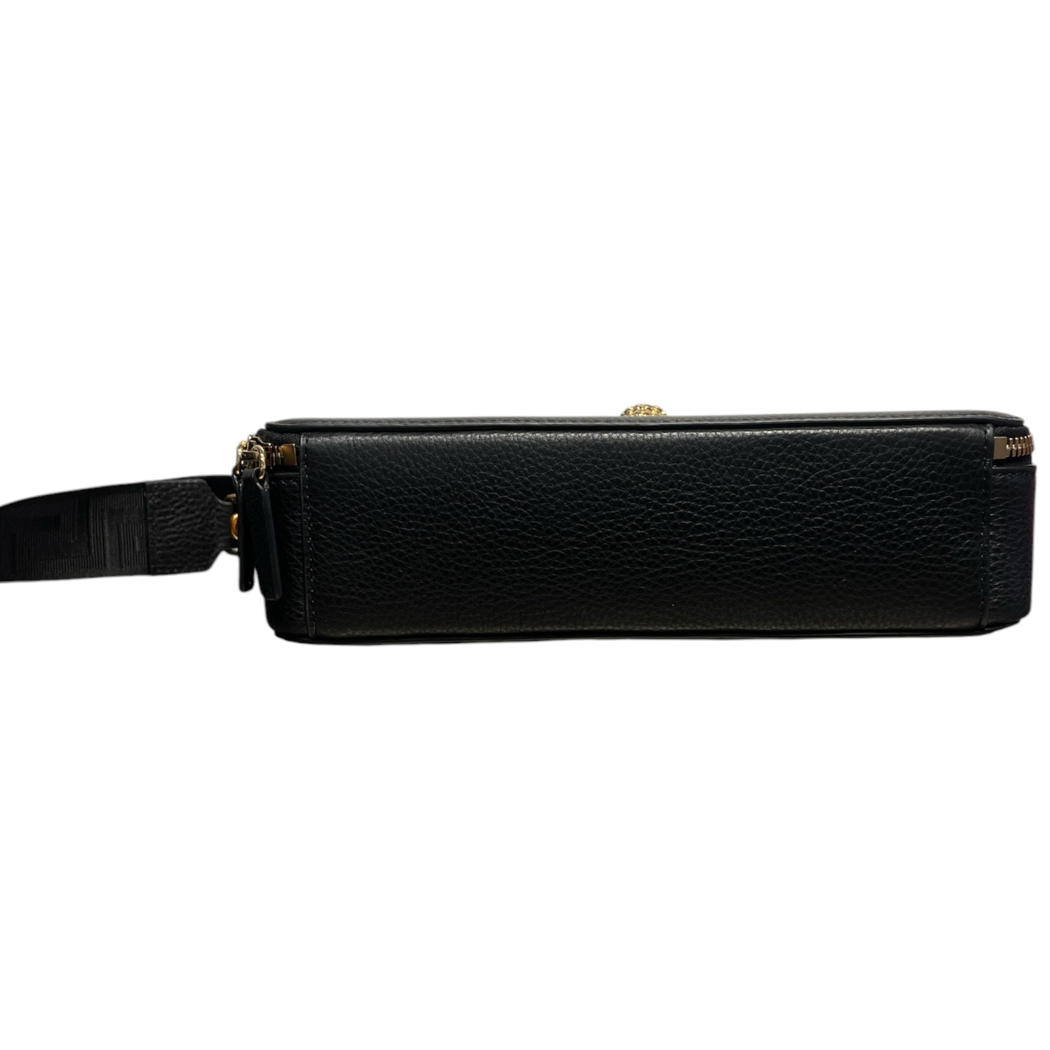 VERSACE/Cross Body Bag/Leather/BLK/LOU  LEATHER GOLD EMBLEM view 3