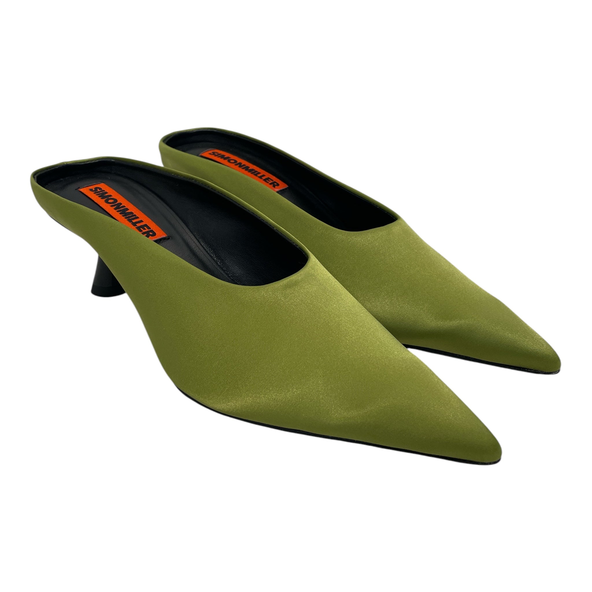 SIMON MILLER/Heels/EU 36/Nylon/GRN/mule kitten heels
