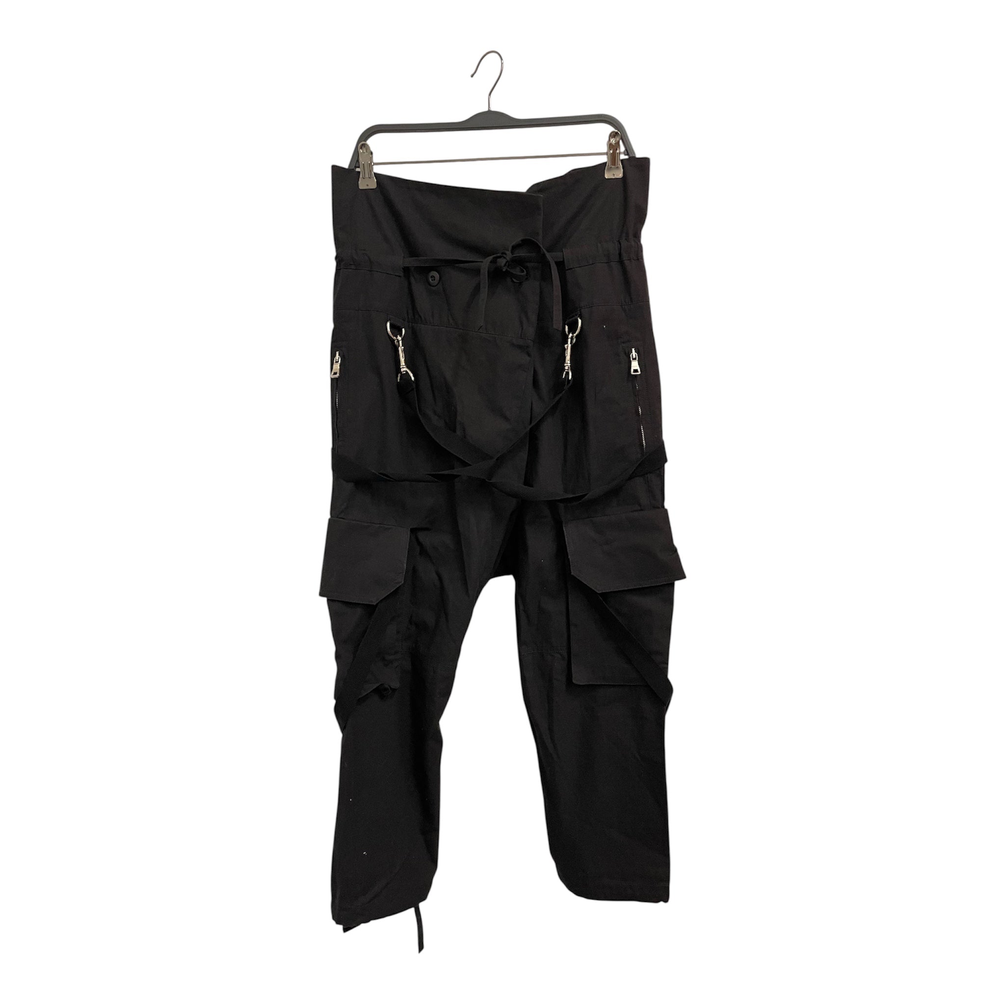 BALMAIN/Sarouel Pants/40/Cotton/BLK/BONDAGE PANTS view 1
