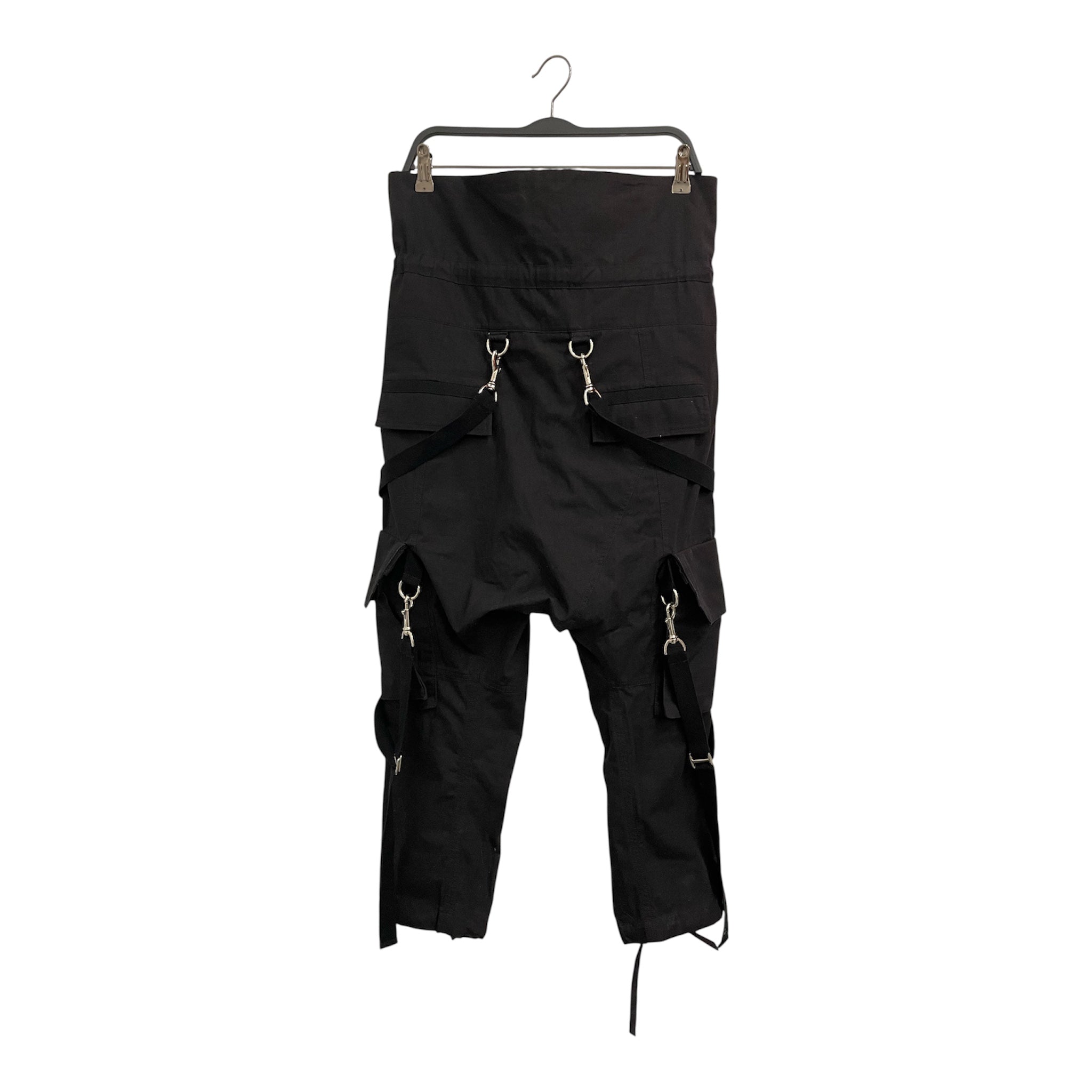 BALMAIN/Sarouel Pants/40/Cotton/BLK/BONDAGE PANTS view 2
