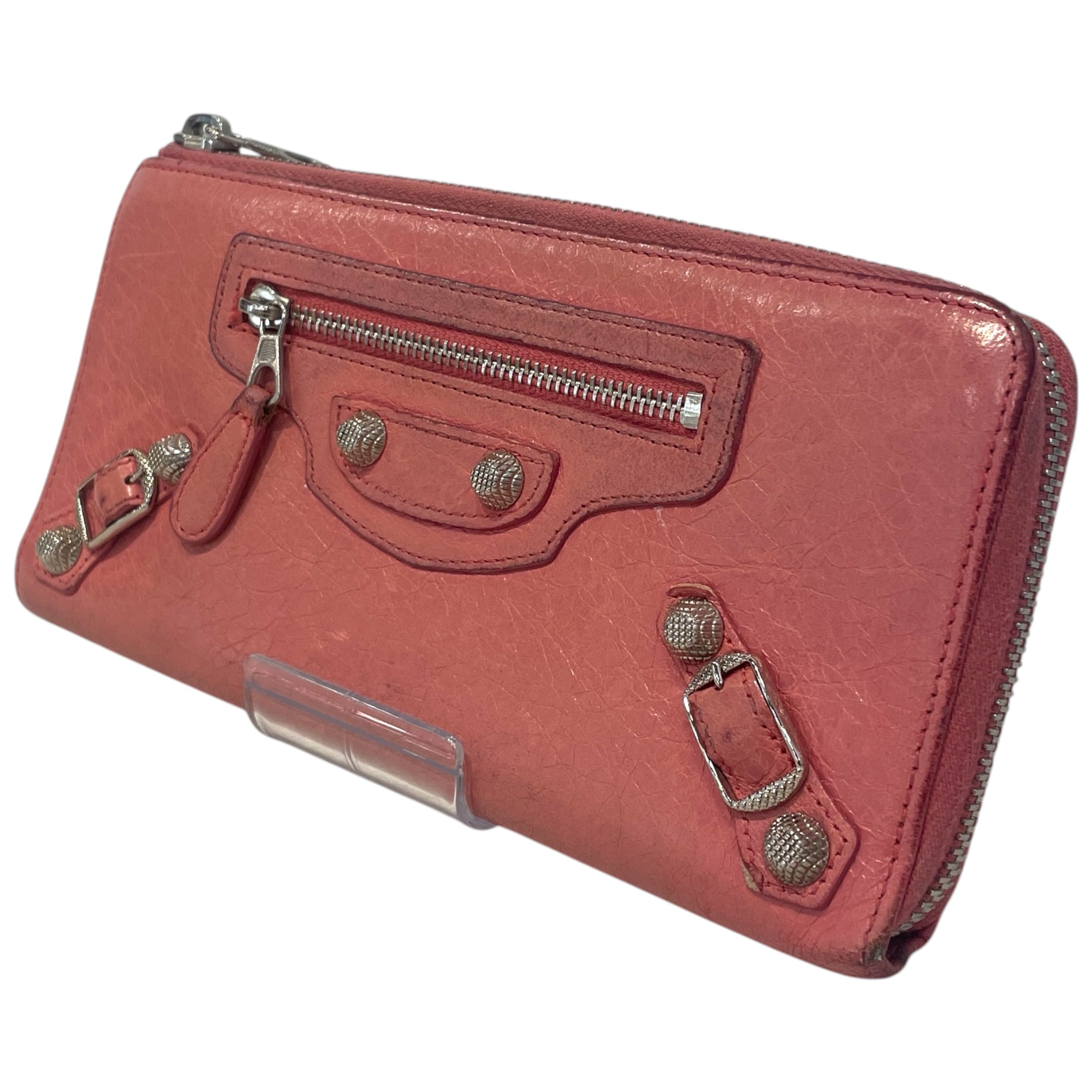 BALENCIAGA/Long Wallet/Leather/PNK/L's/Continental Zip Motocross view 1