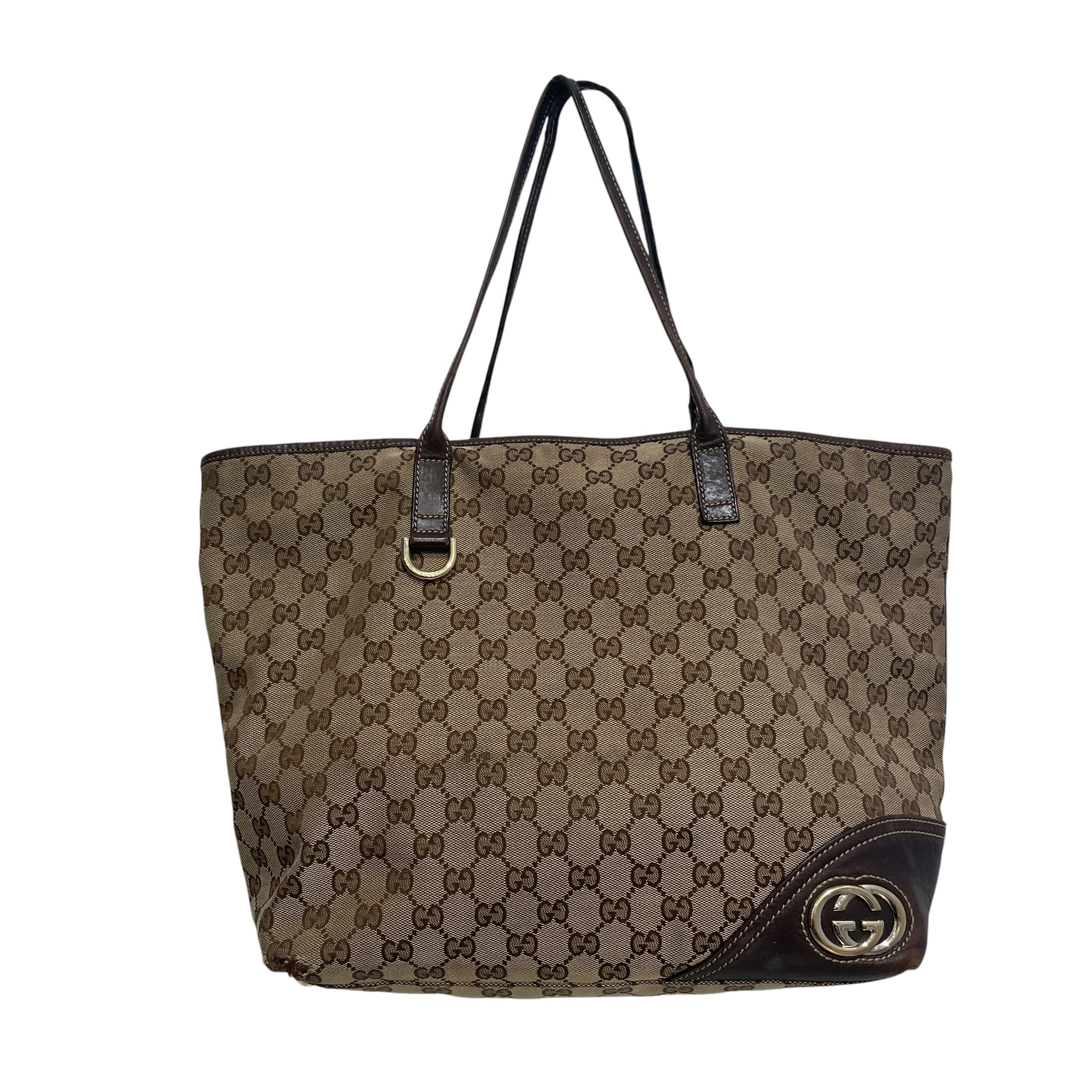GUCCI/Tote Bag/Monogram/Leather/BRW/Monogram Tote view 1