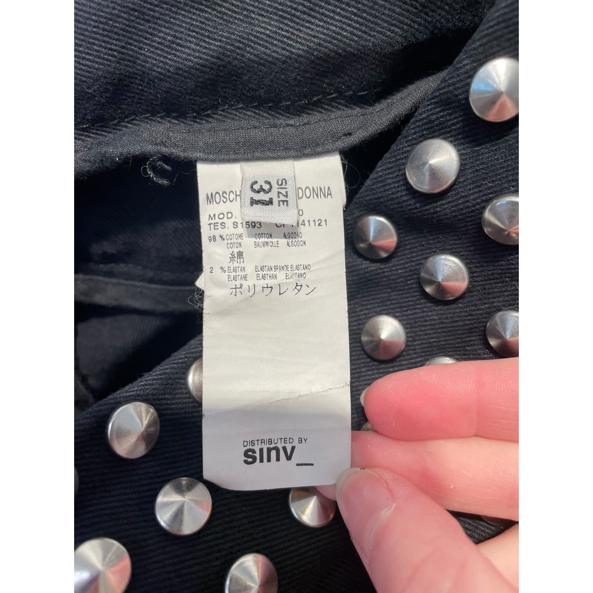 MOSCHINO/Bottoms/31/Cotton/BLK/STUD DETAIL view 4