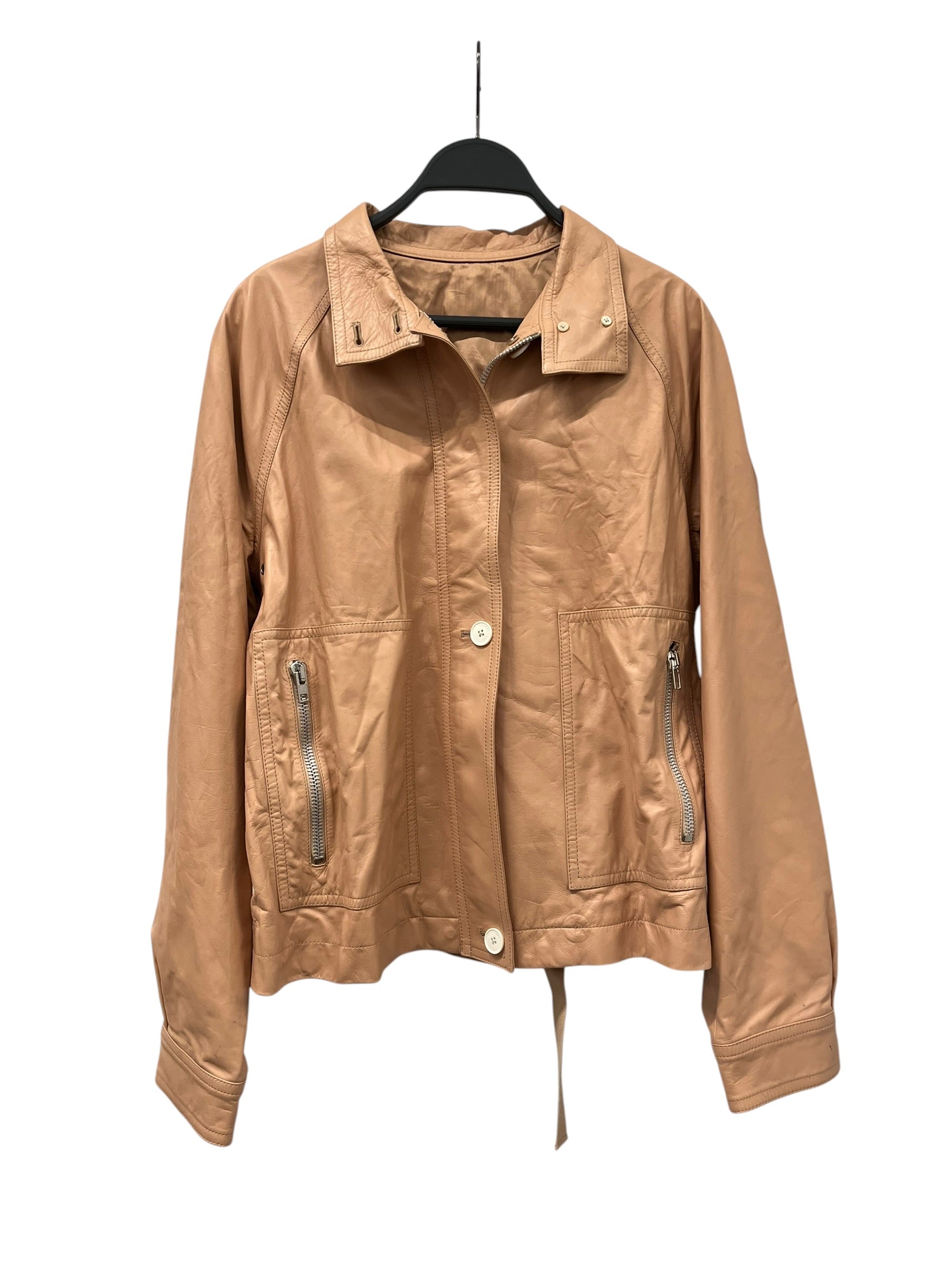 Helmut Lang/Leather Jkt/Leather/PNK/GLAZED ZIP/BUTTON CLOSURE view 1