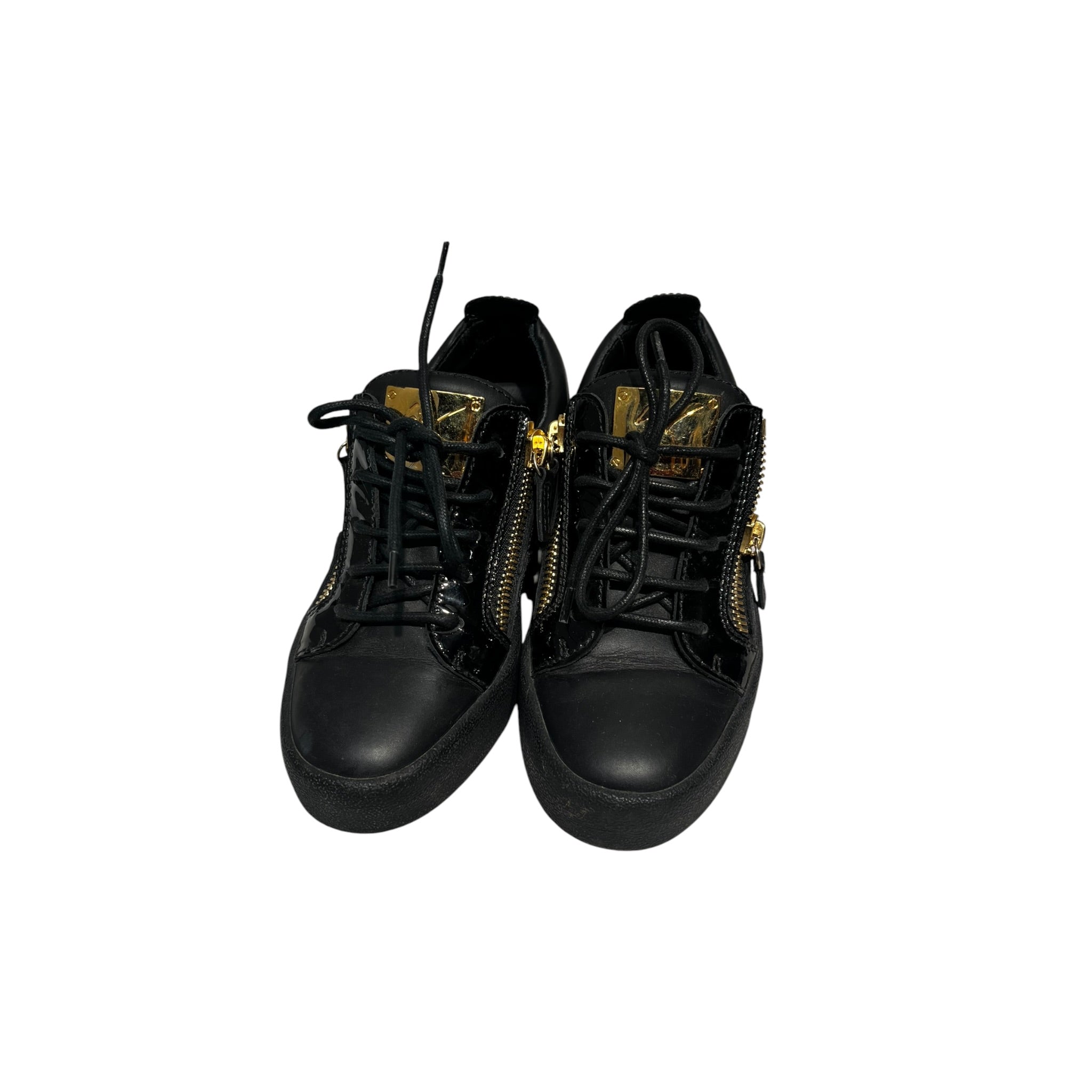 Giuseppe Zanotti/Low-Sneakers/EU 36/Leather/BLK/Gold zipper view 5