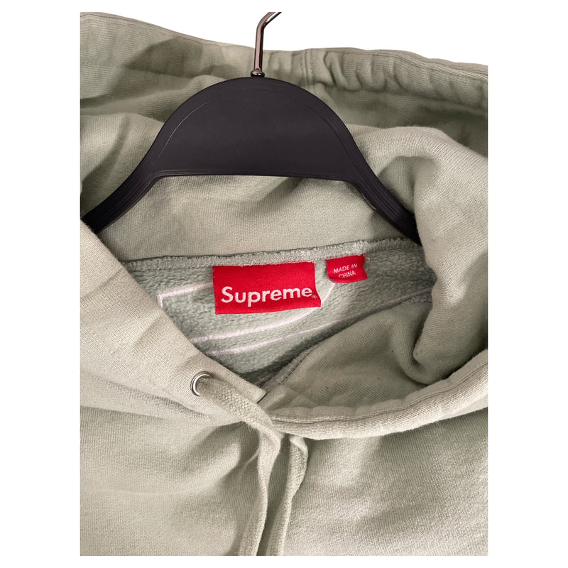 Supreme/Hoodie/L/Cotton/GRN/light green satin applique