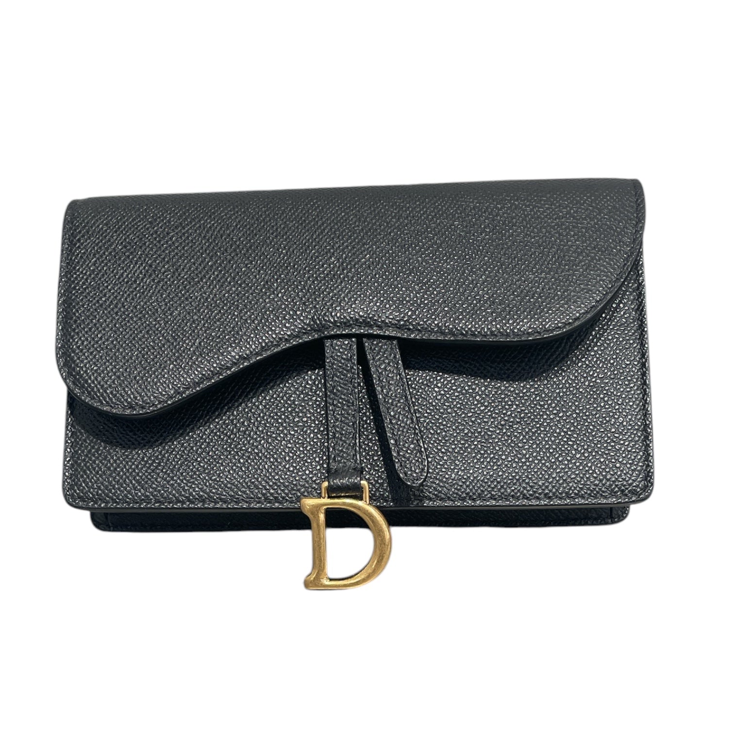 Christian Dior/Cross Body Bag/Leather/BLK/LEATHER SADDLE BELT BAG view 1