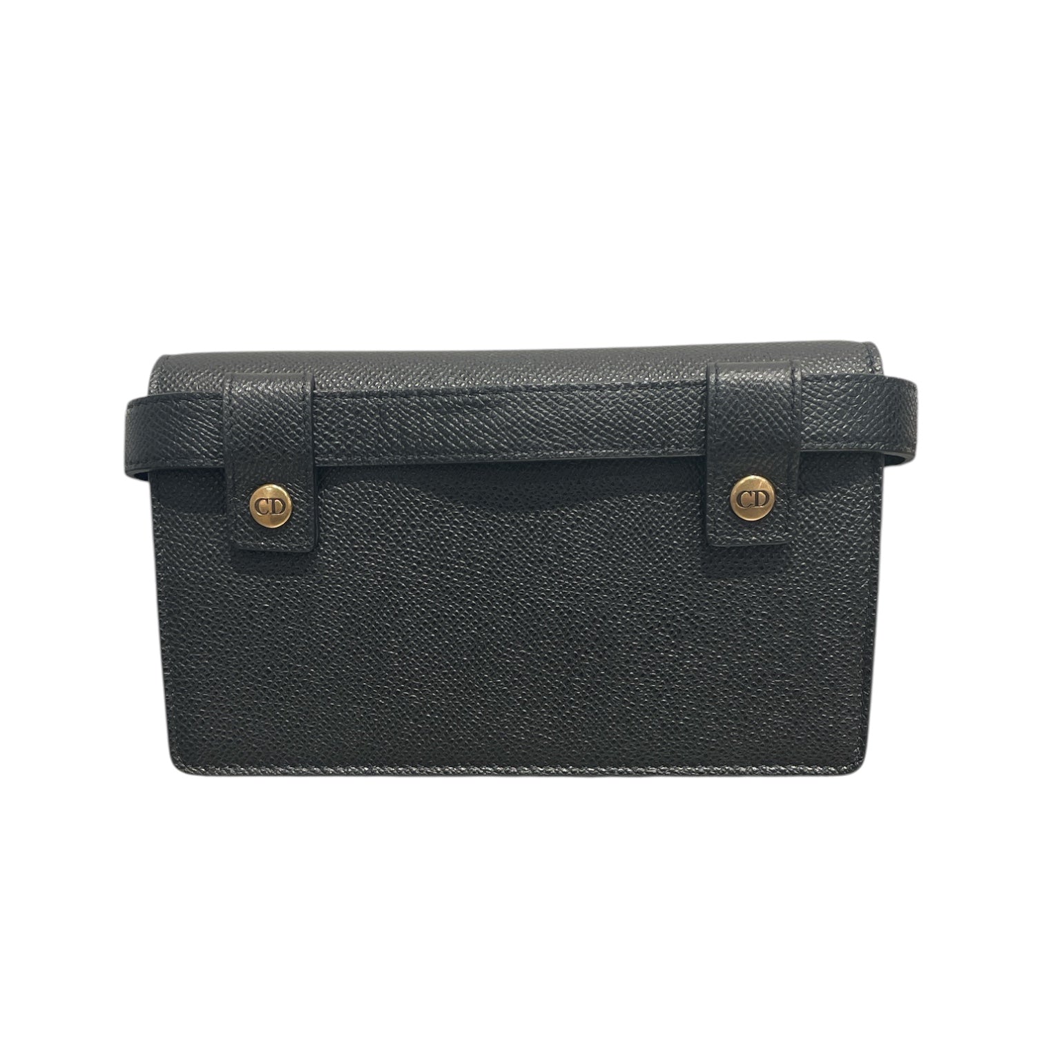 Christian Dior/Cross Body Bag/Leather/BLK/LEATHER SADDLE BELT BAG view 2