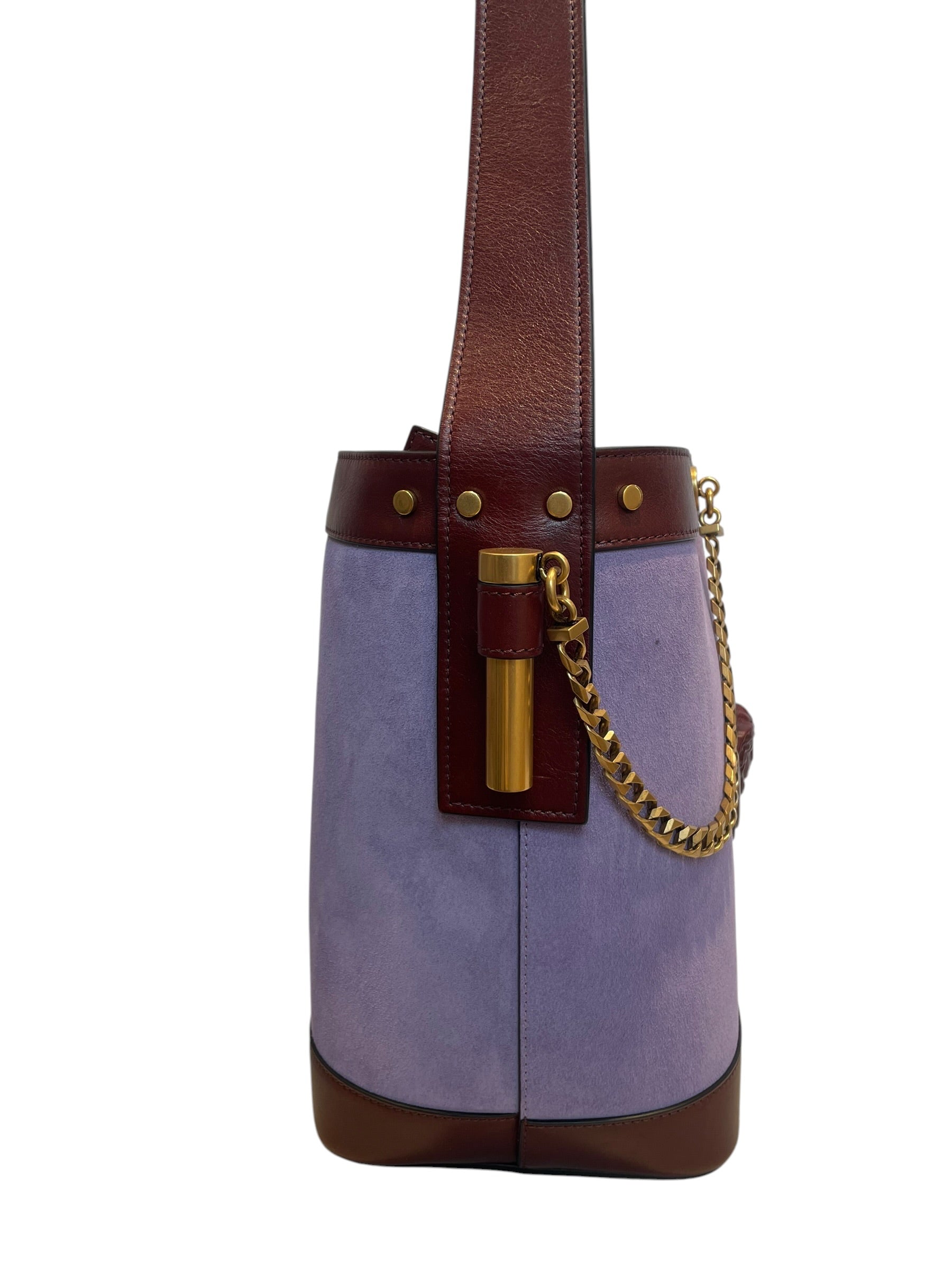 VERSACE/Basket Bag/Suede/PPL/liliac pivot bucket bag/brwn view 2